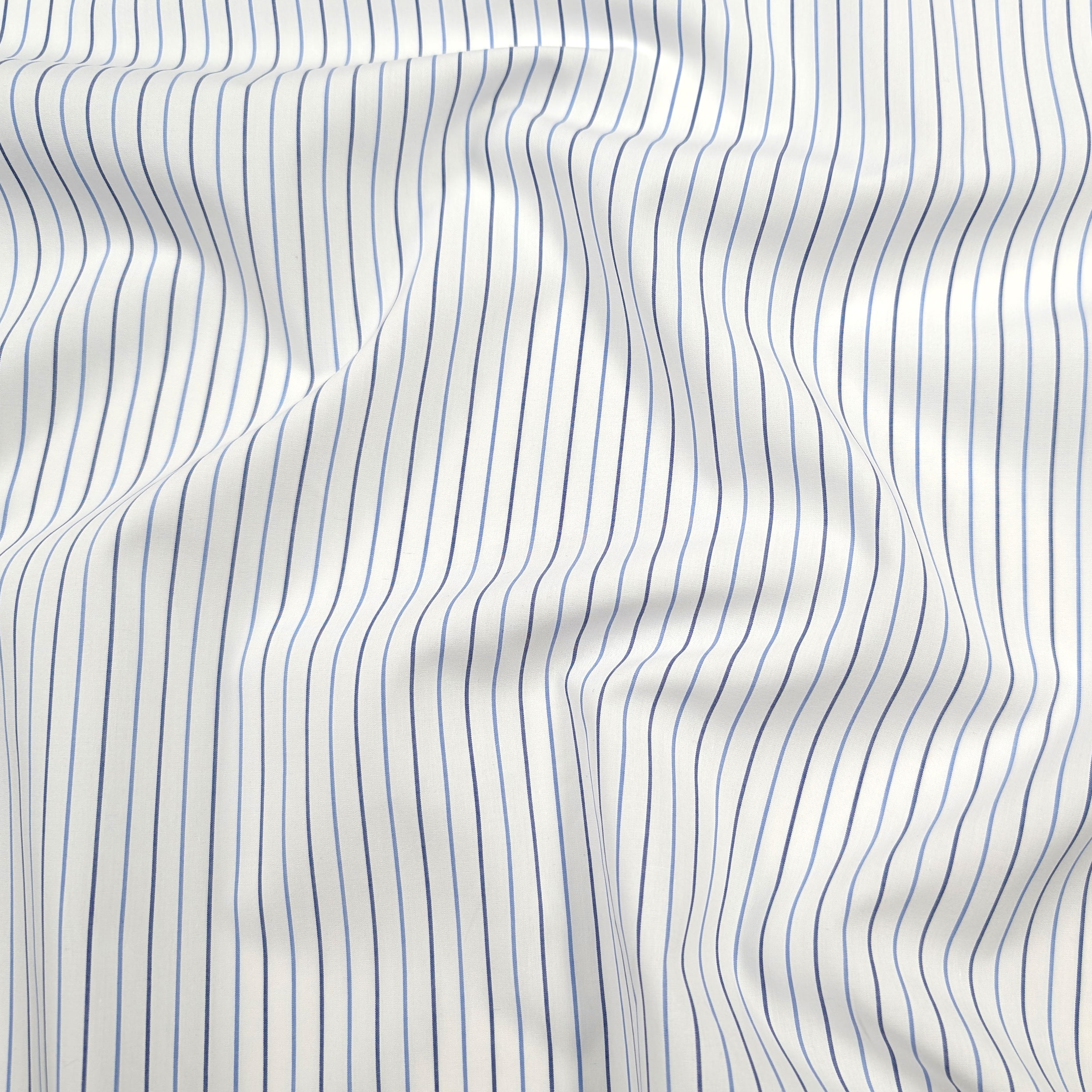 Cotton for Shirts Thin Stripes Blue Tones Image