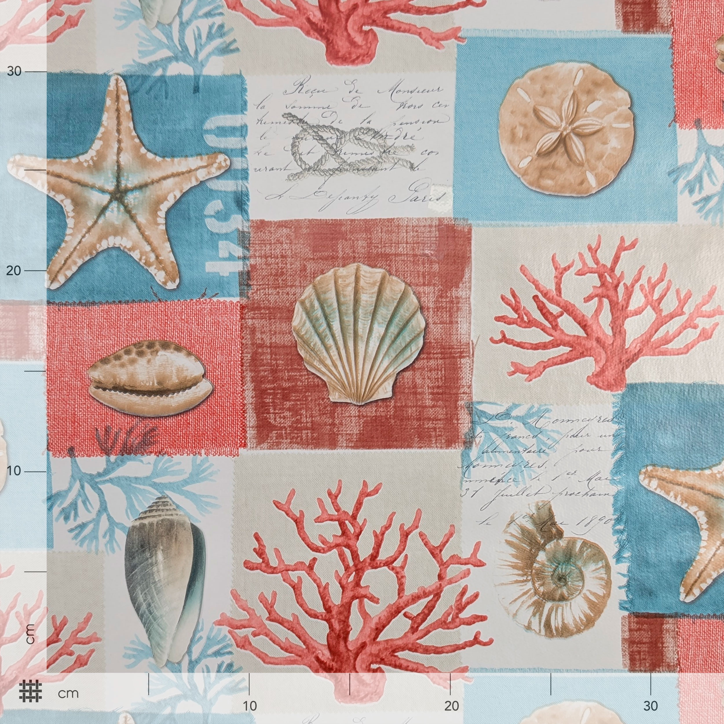 Fabric for Maritime Patterned Laminated Tablecloth Image