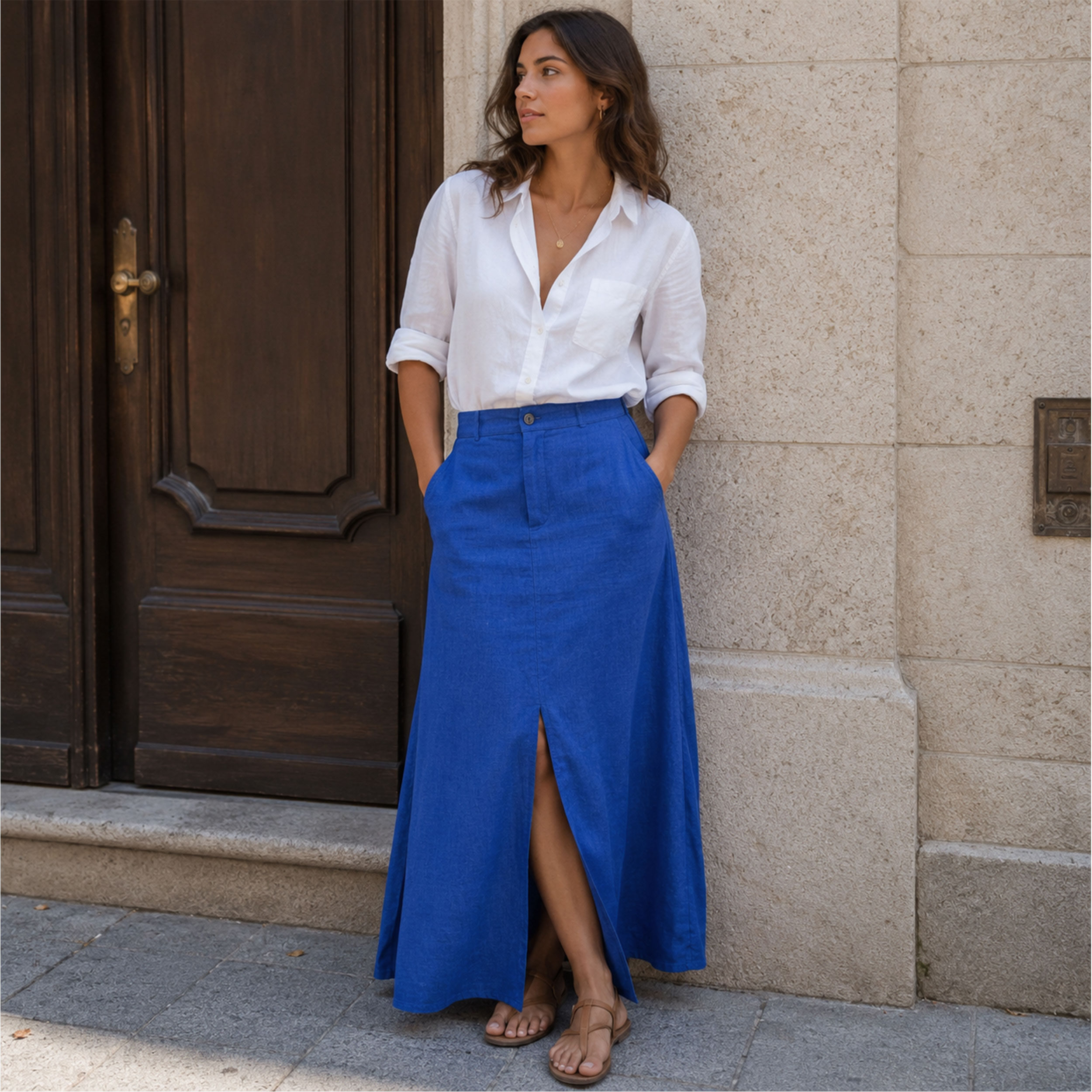 Lino Moda Blue Jeans Image