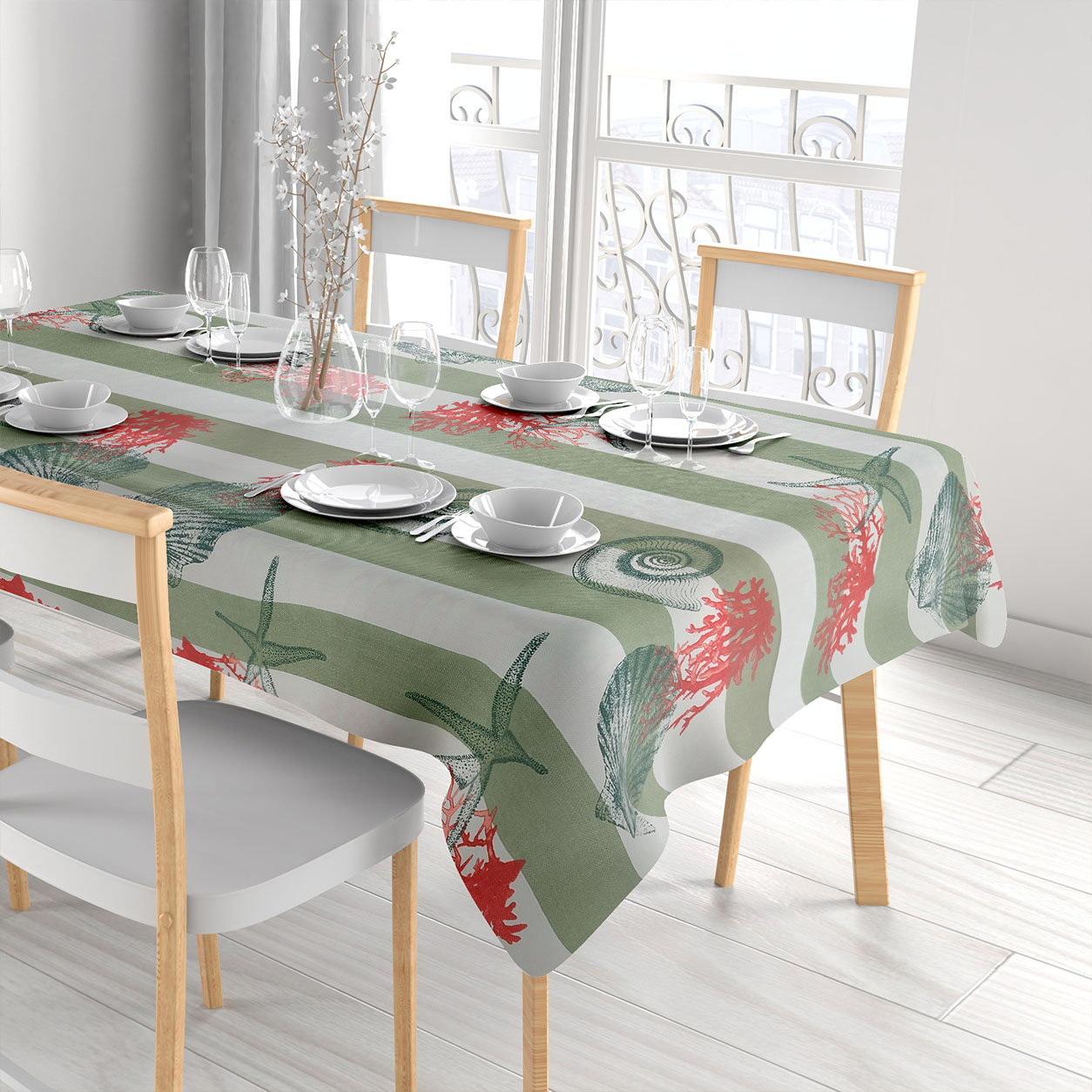 Furnishing Coastal Shells Cotton Panama 