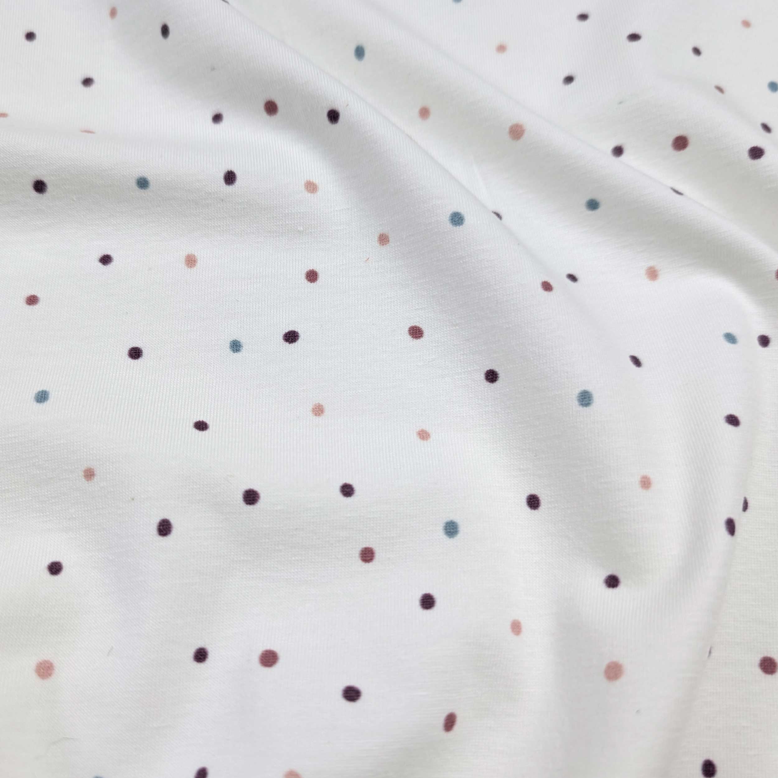 White Cotton Mini Polka Dot Jersey Image