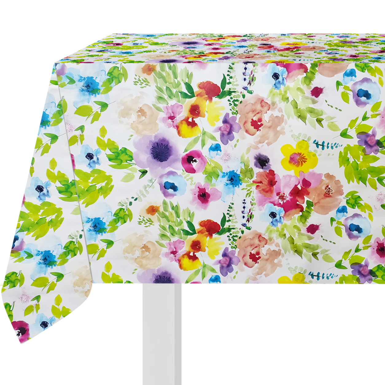 Nappe laminée découpée Fleurs peintes 120x140 cm Image