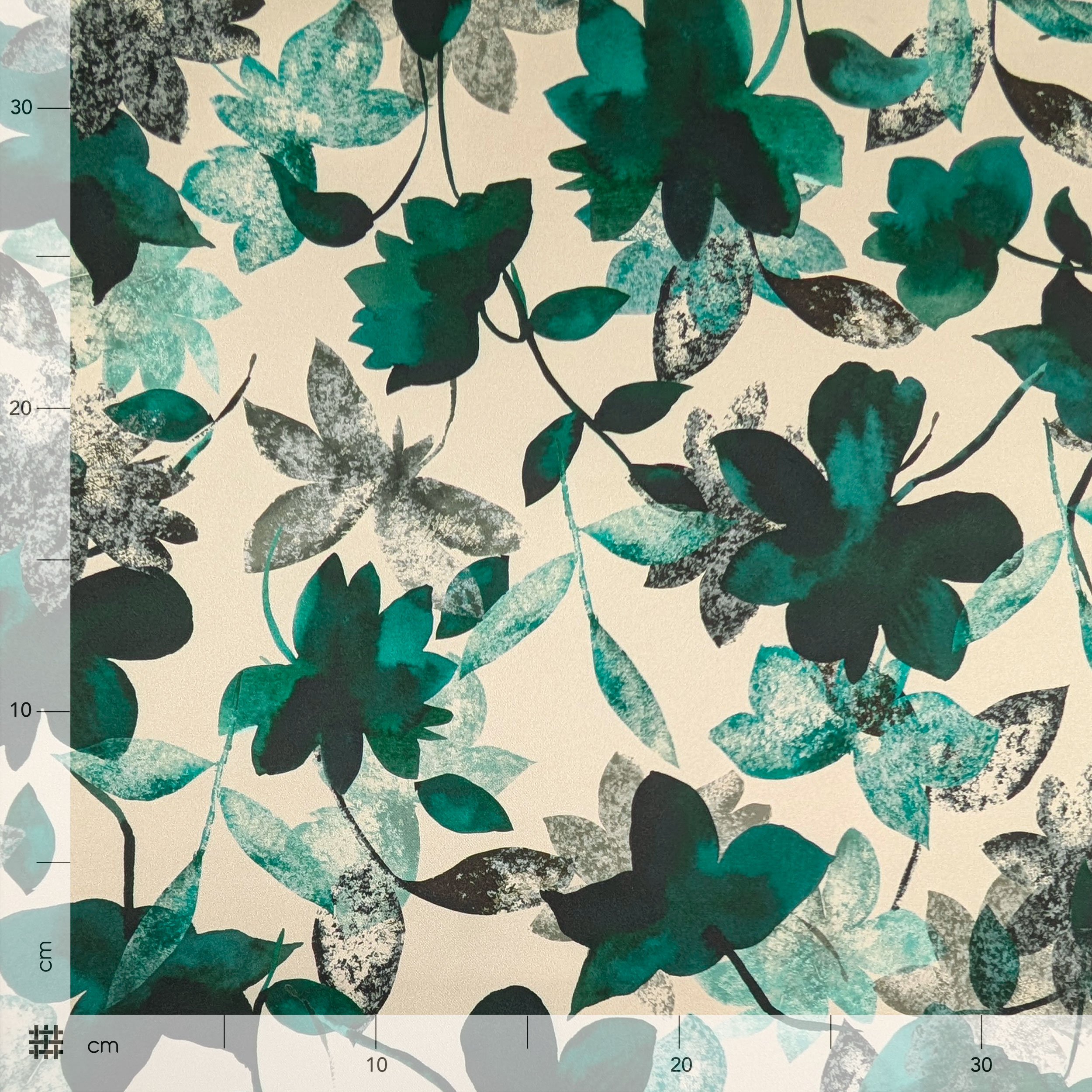 Set Satin High Fashion Green Flowers Image