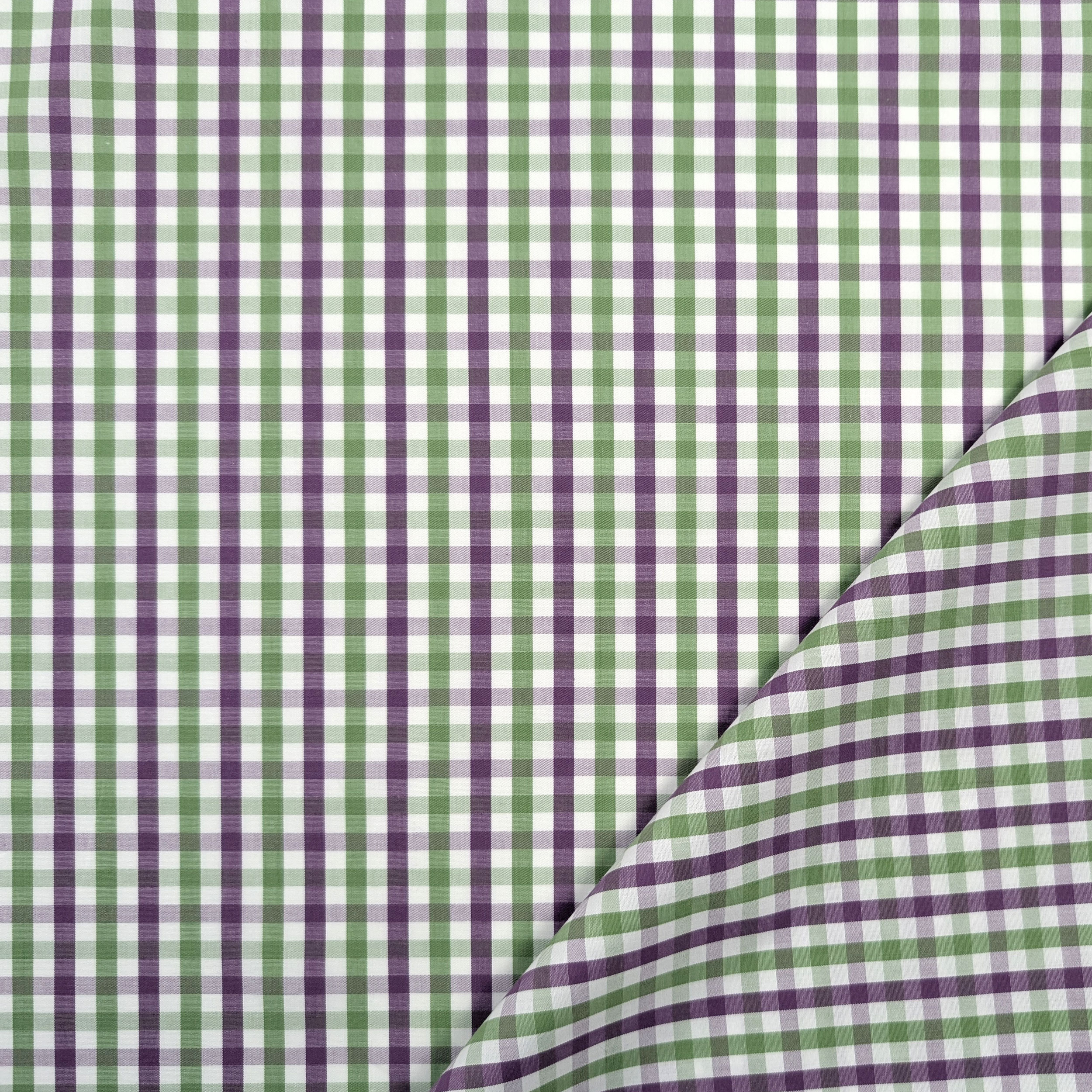 Chemises en coton à carreaux verts et lilas Image