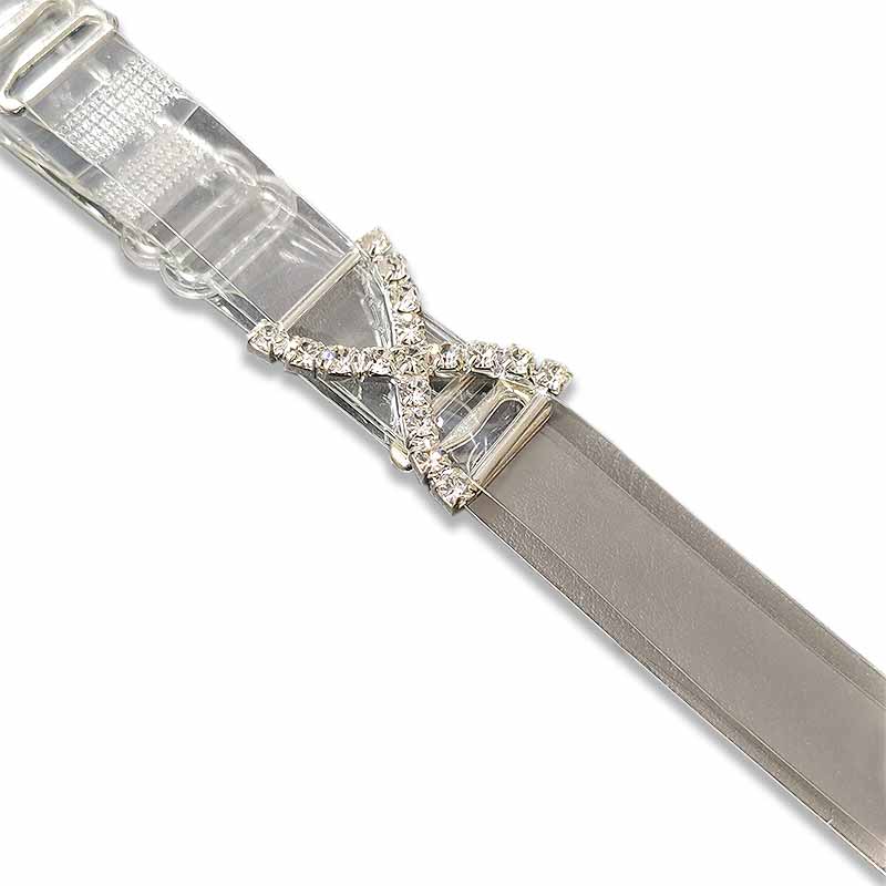Bracelets transparents avec croisement de strass Image