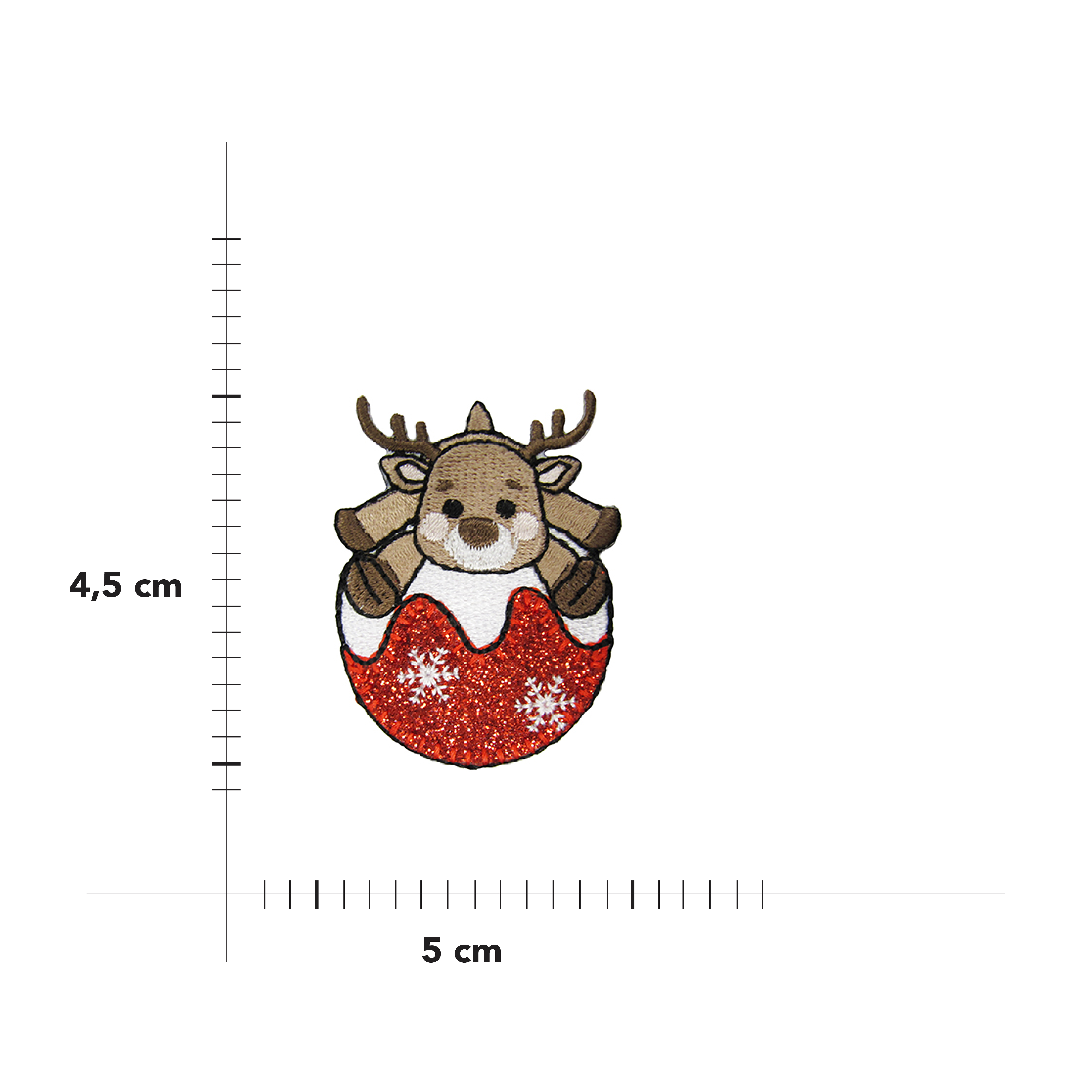 Heat-Adhesive Application Christmas Ball with Reindeer Image