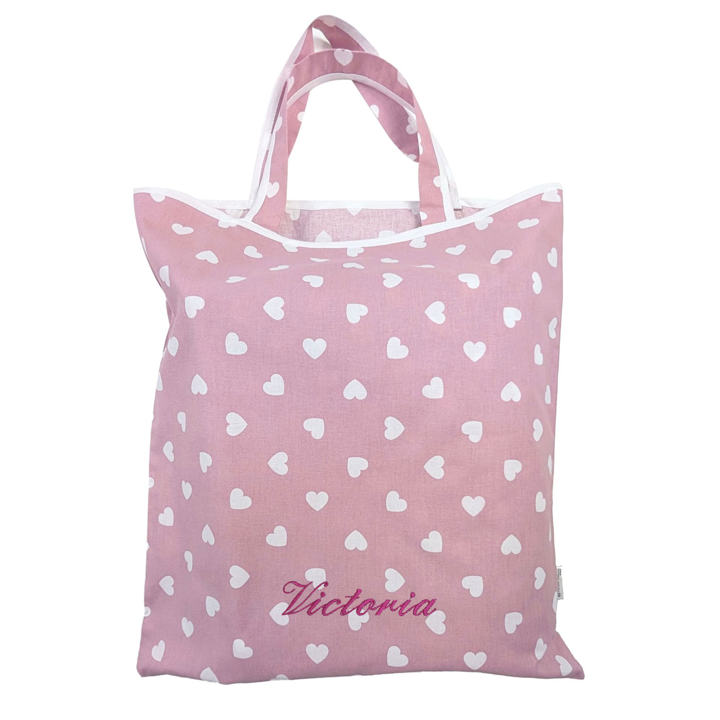 Sleeping Bag Bag White Hearts Antique Pink Background Image