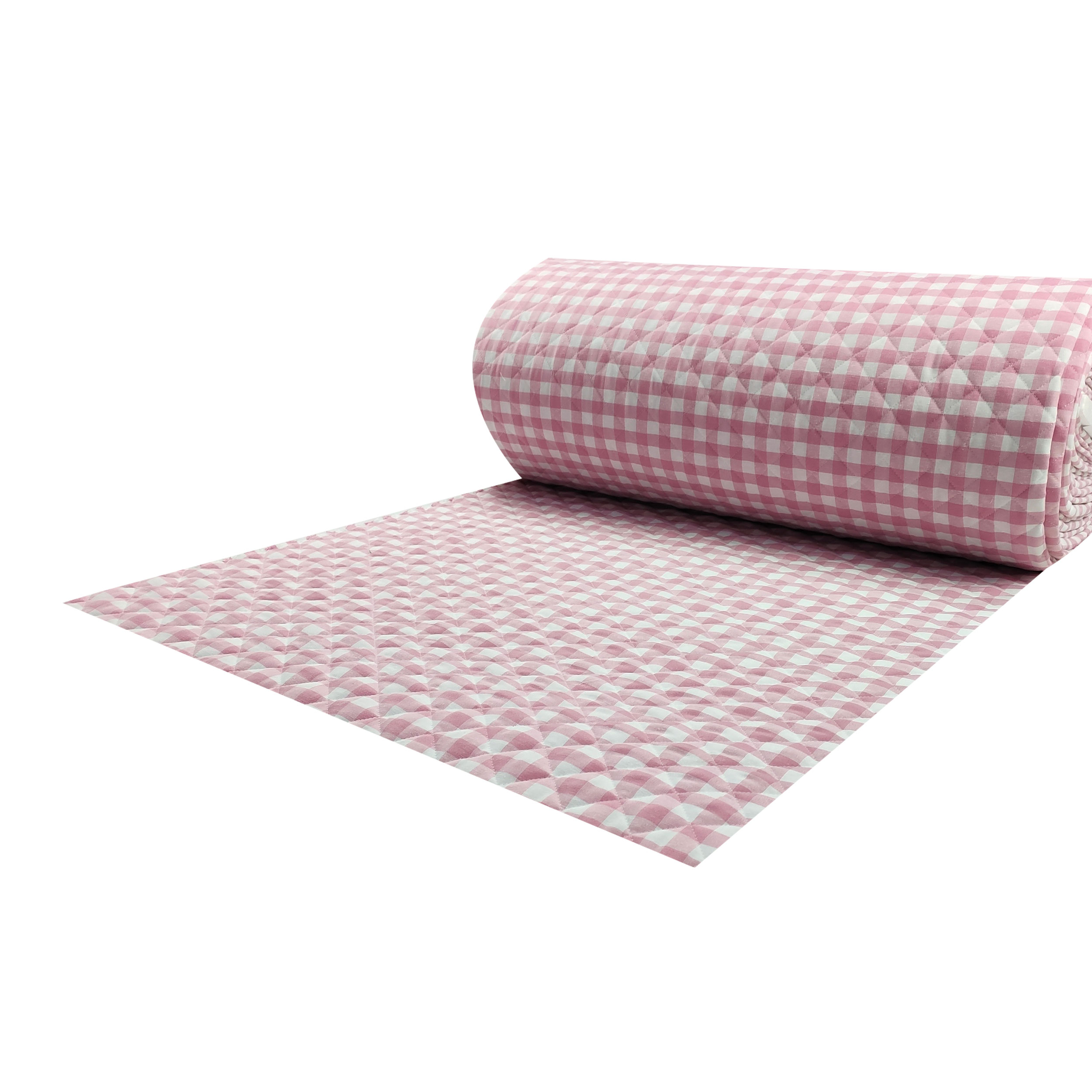 Quilted Fabric Pink Checkered