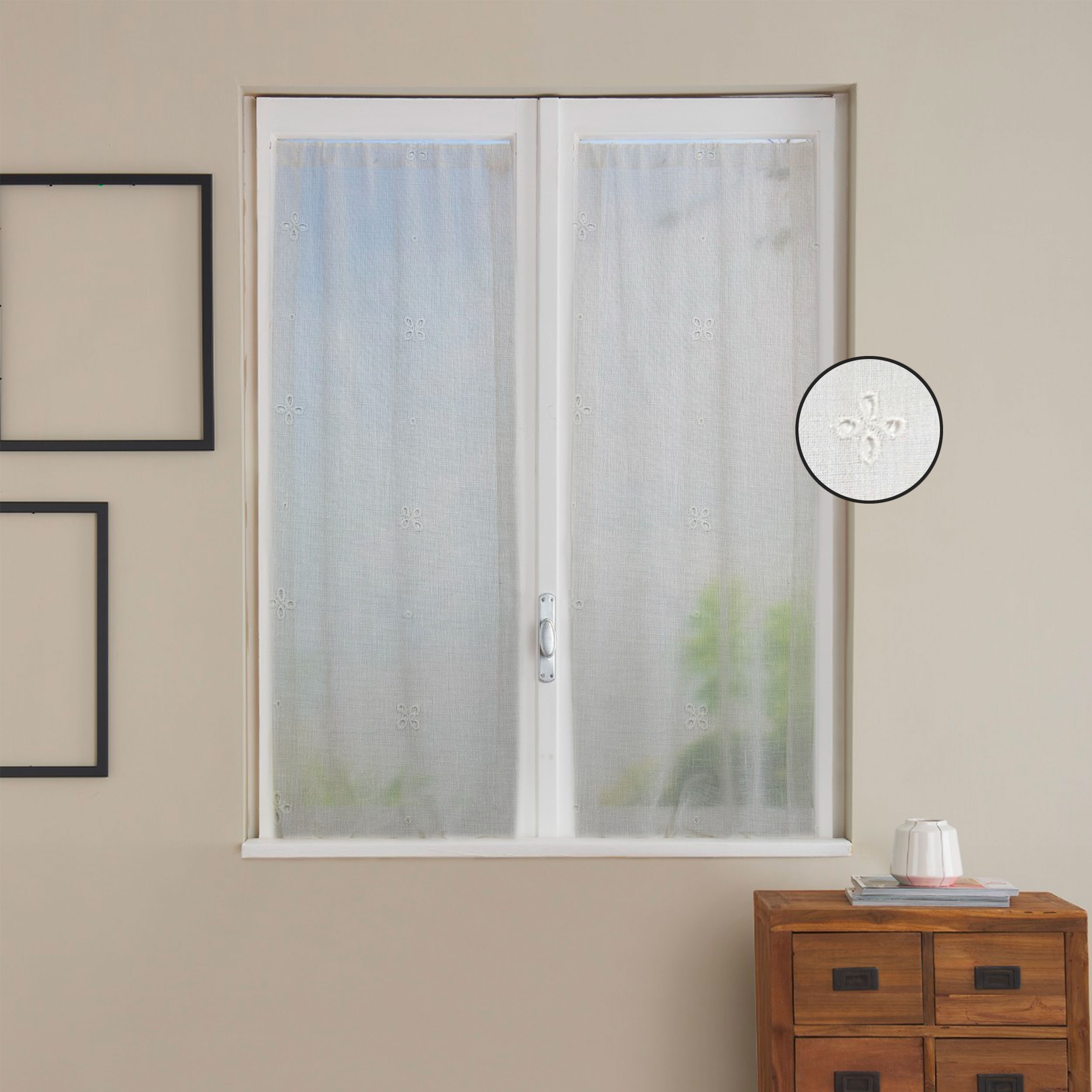Sangallo Curtain Fabric White Image