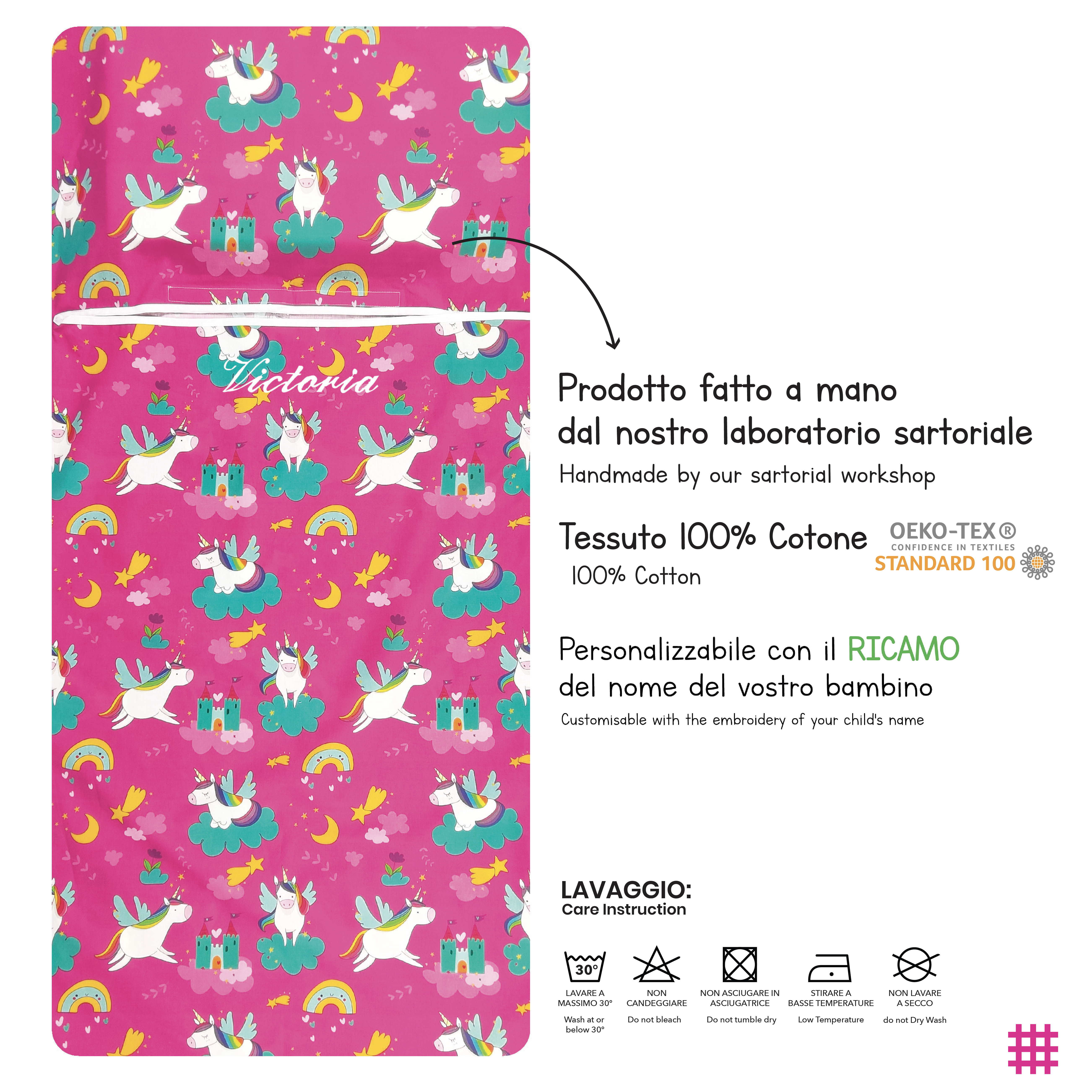 Sac de couchage d'été Licornes et châteaux - Panini Fabrics Image