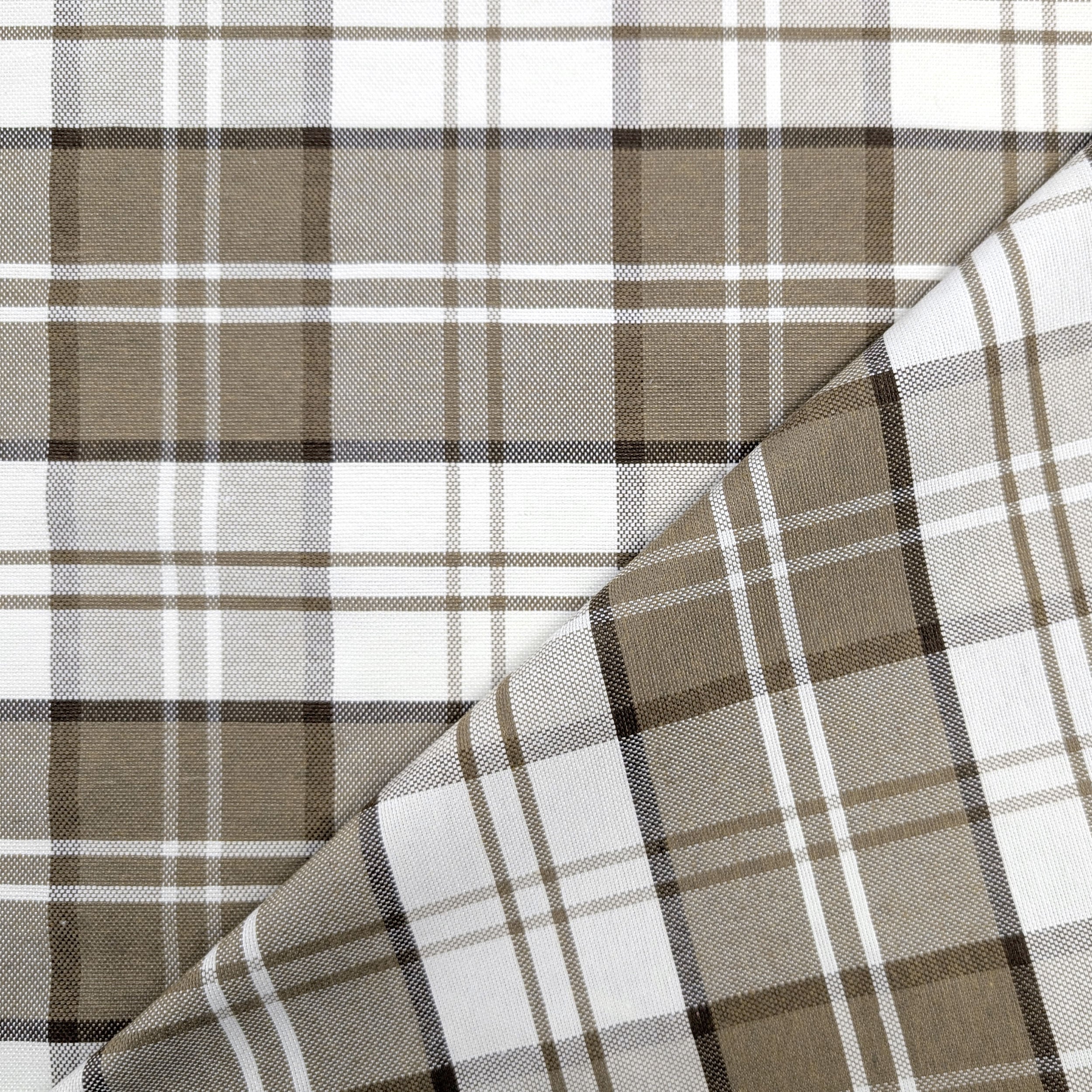 Beige Tartan Yarn Dyed Fabric Image