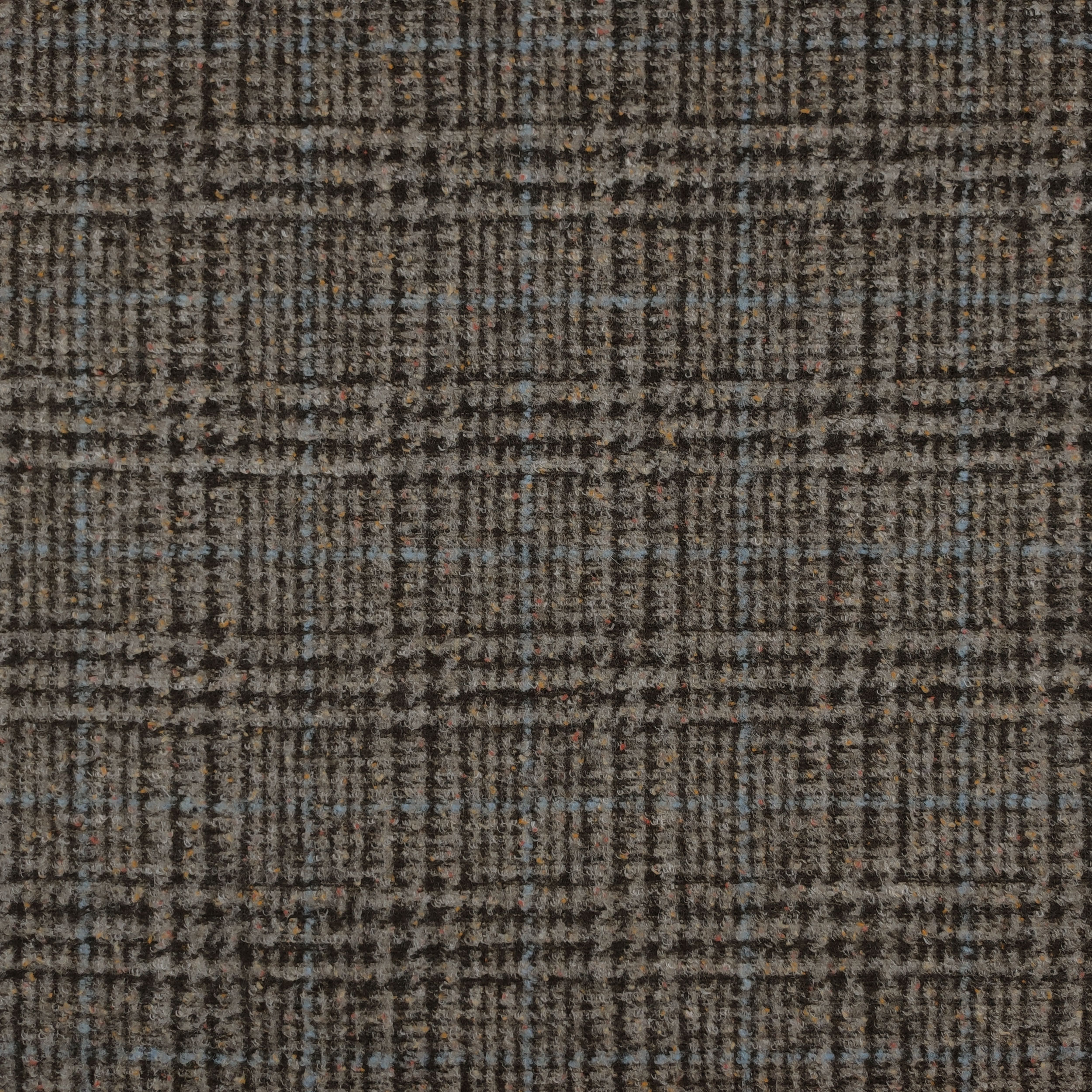 Neoprene Double Wool Prince of Wales Beige and Solid Blue Image