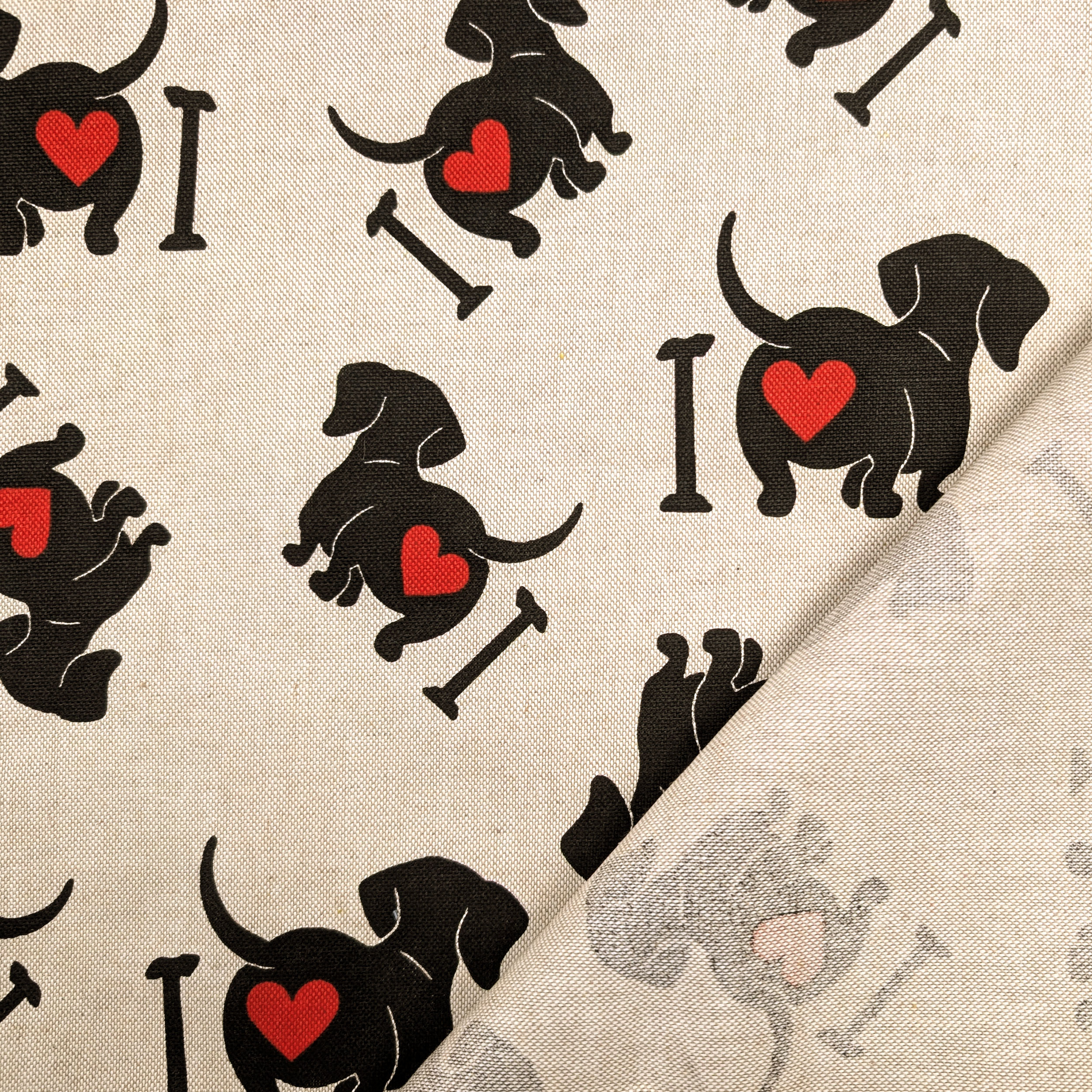 Panama fabric I Love Dachshunds Image