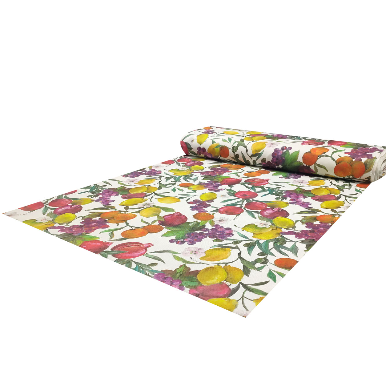 Tissu de Panama pour nappe de fruits et de fleurs Image