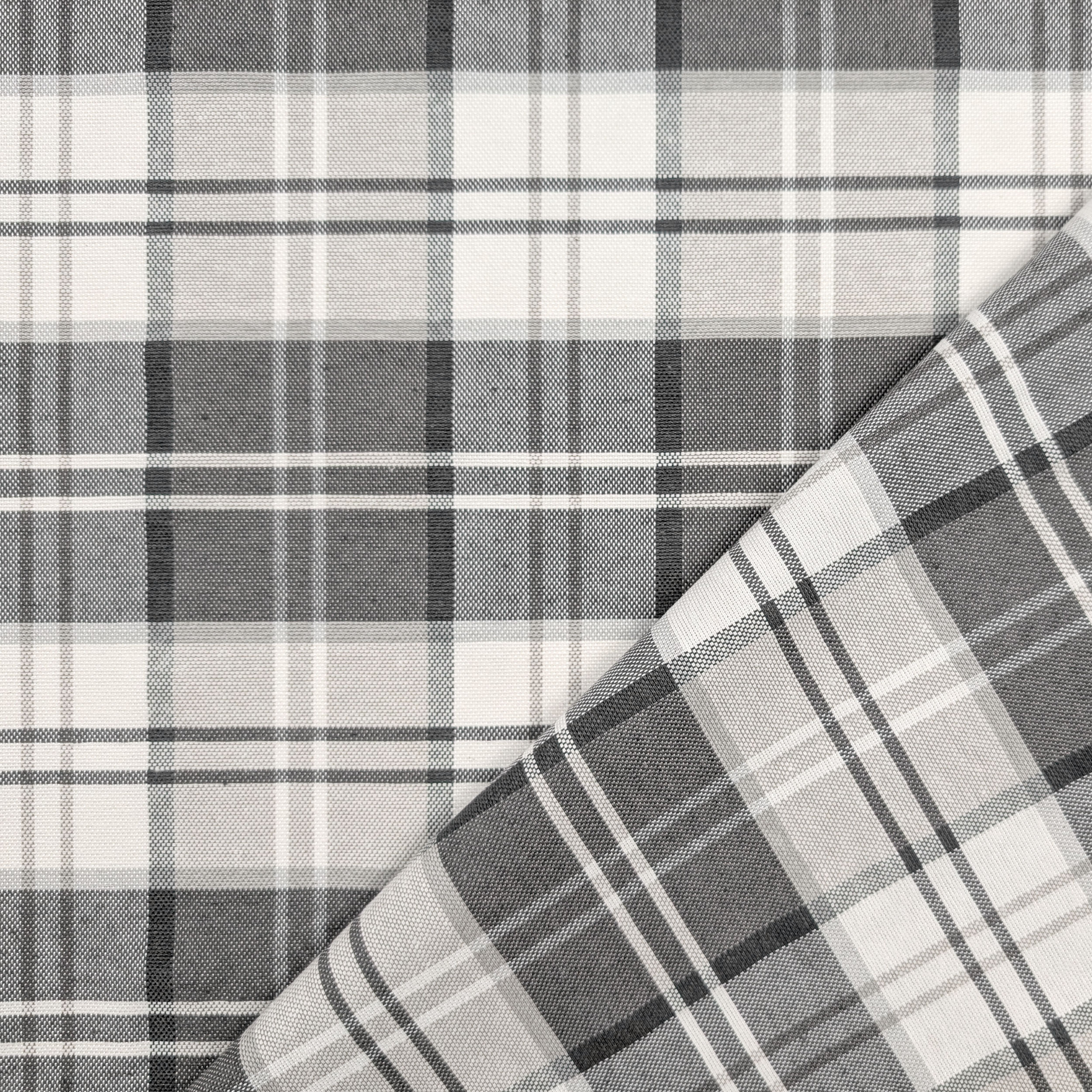 Grey Tartan Yarn Dyed Fabric Image
