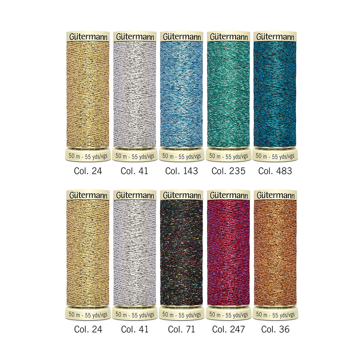 Gutermann Hilo Efecto Metálico 10 Bobinas