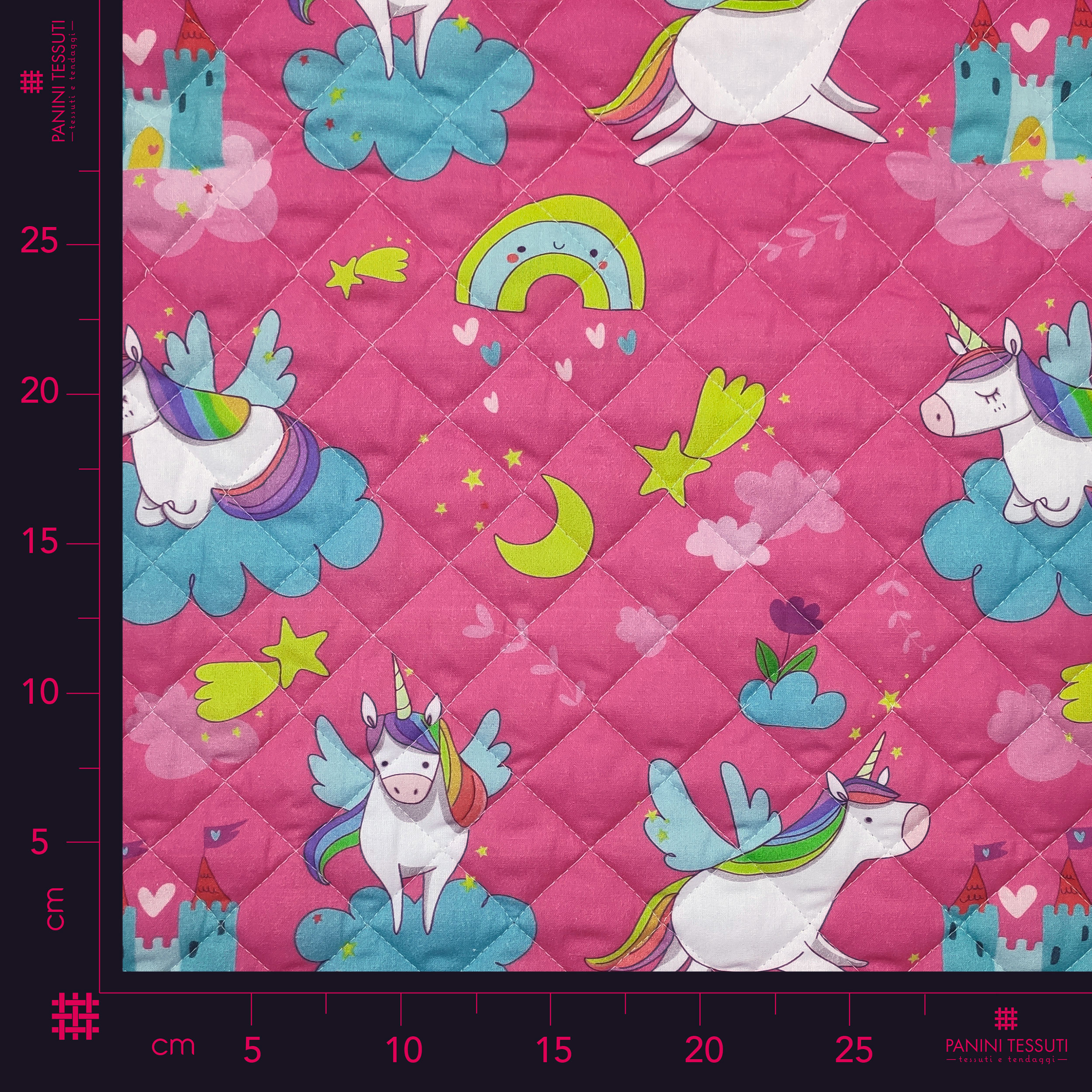 Panini Tessuti Quilted Cotton - Unicorns and Castles  Image