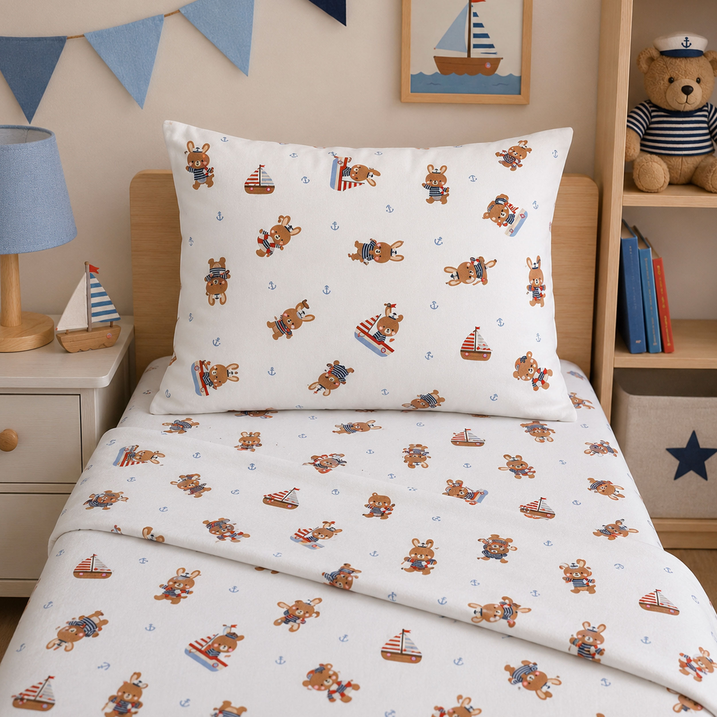 Percale Cotton: Bunnies in a Boat Image
