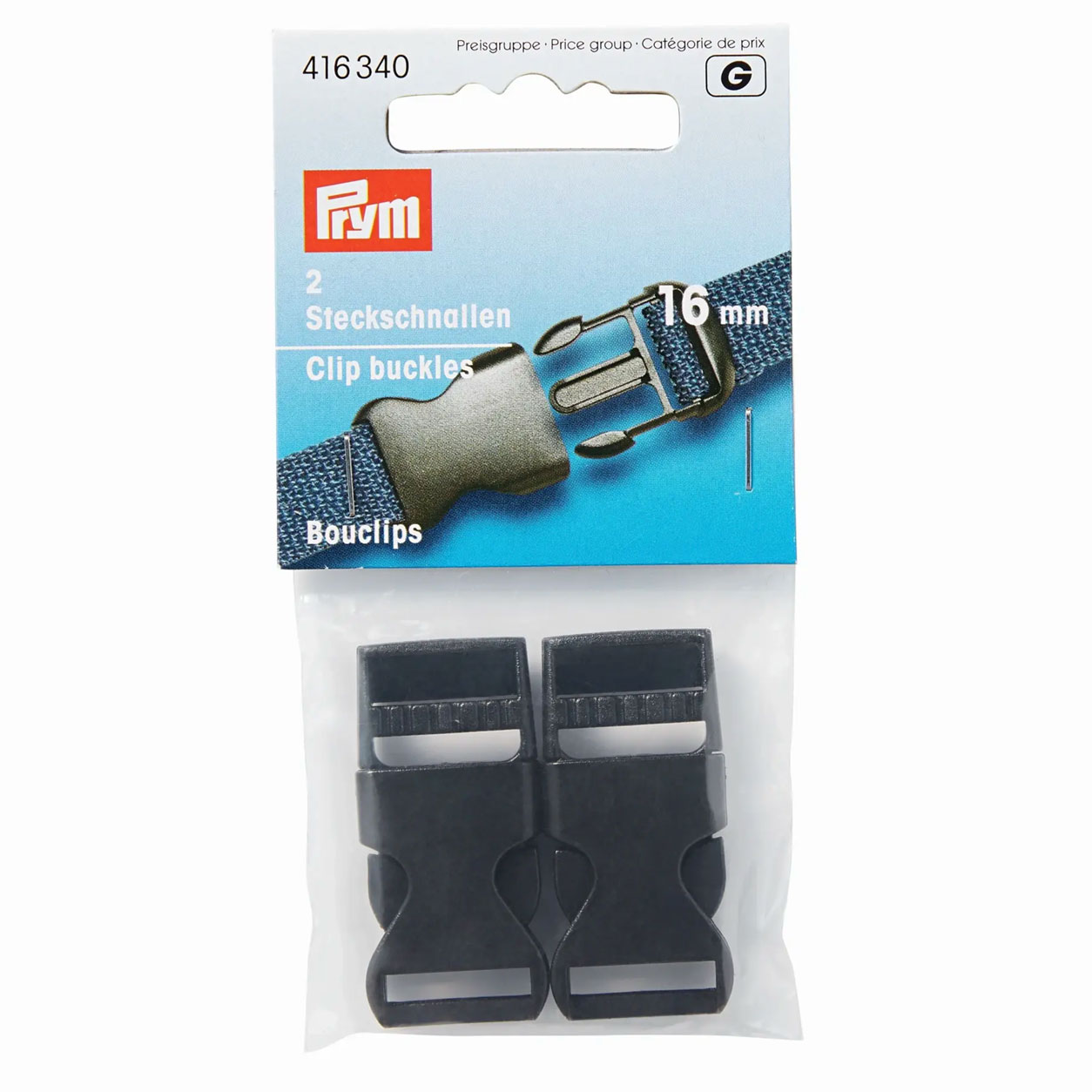 Hebillas de clip negras Prym 16 mm Image