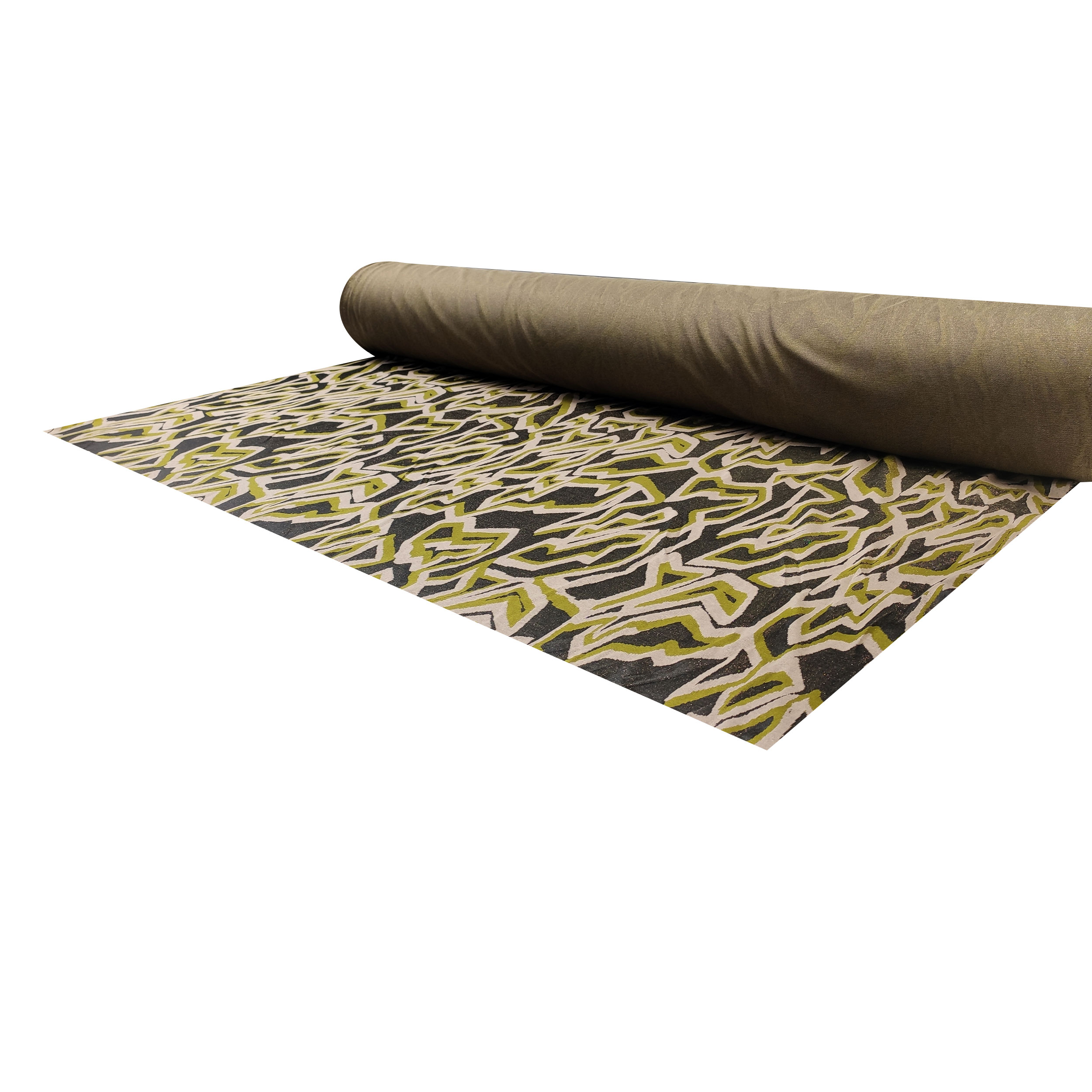 Mélange de coton Motifs abstraits Lurex vert