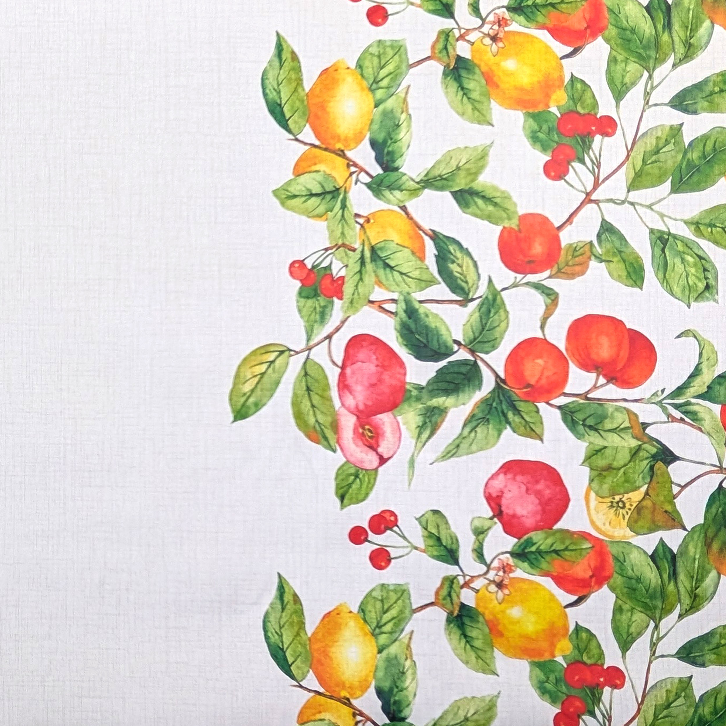 Fabric for Resin Tablecloth with Beige and Citrus Edges Image