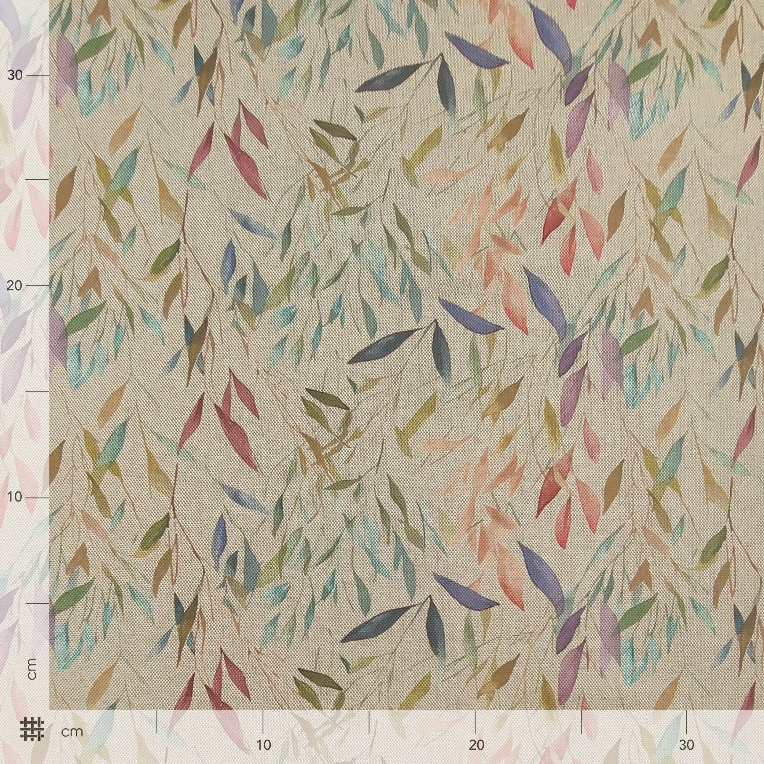Tissu en coton mélangé Feuilles colorées Image