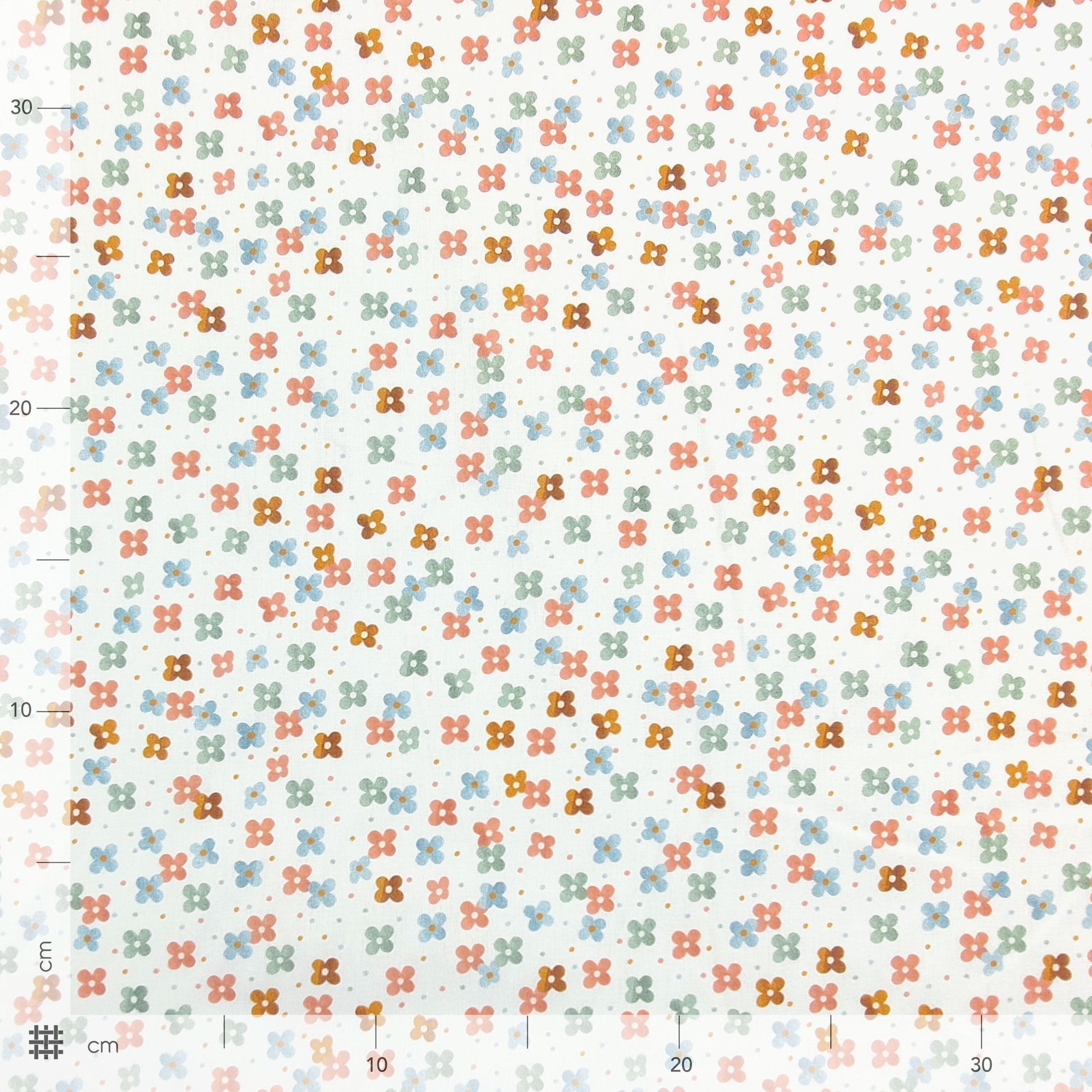Tela de algodón Flores pequeñas de colores