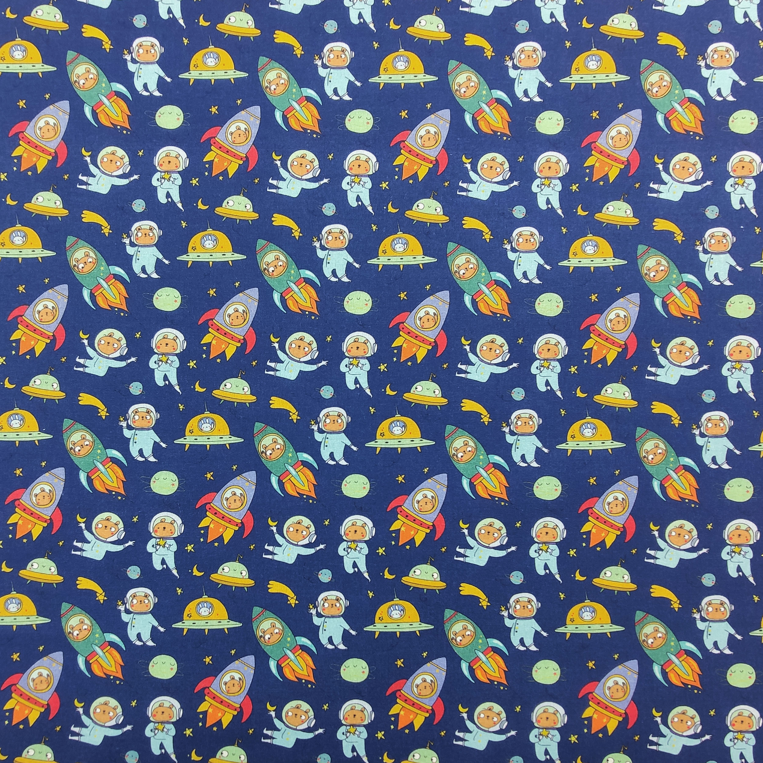Petits ours astronautes en coton - Panini Fabrics