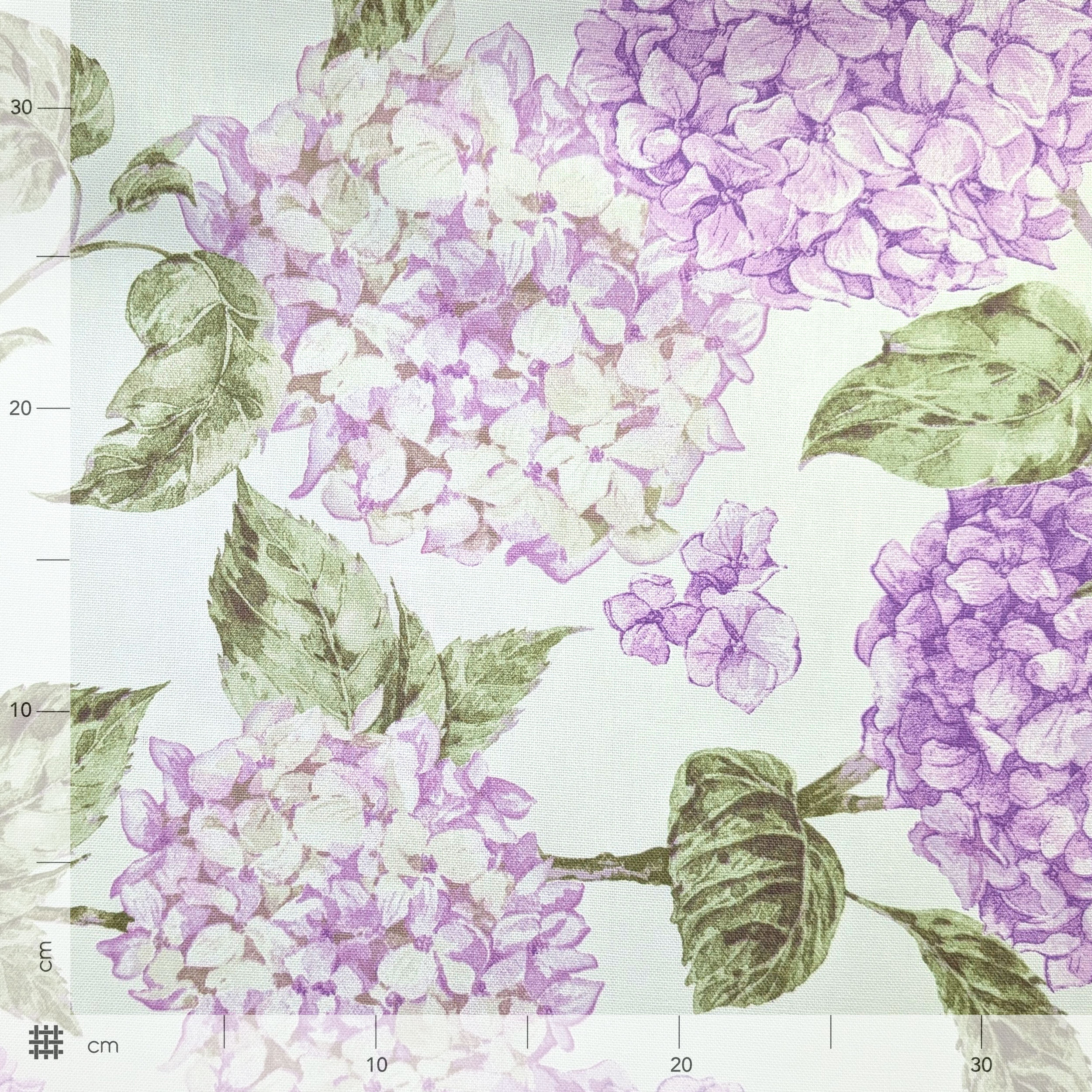 Panama Fabric Lilac Hydrangea Cotton Image
