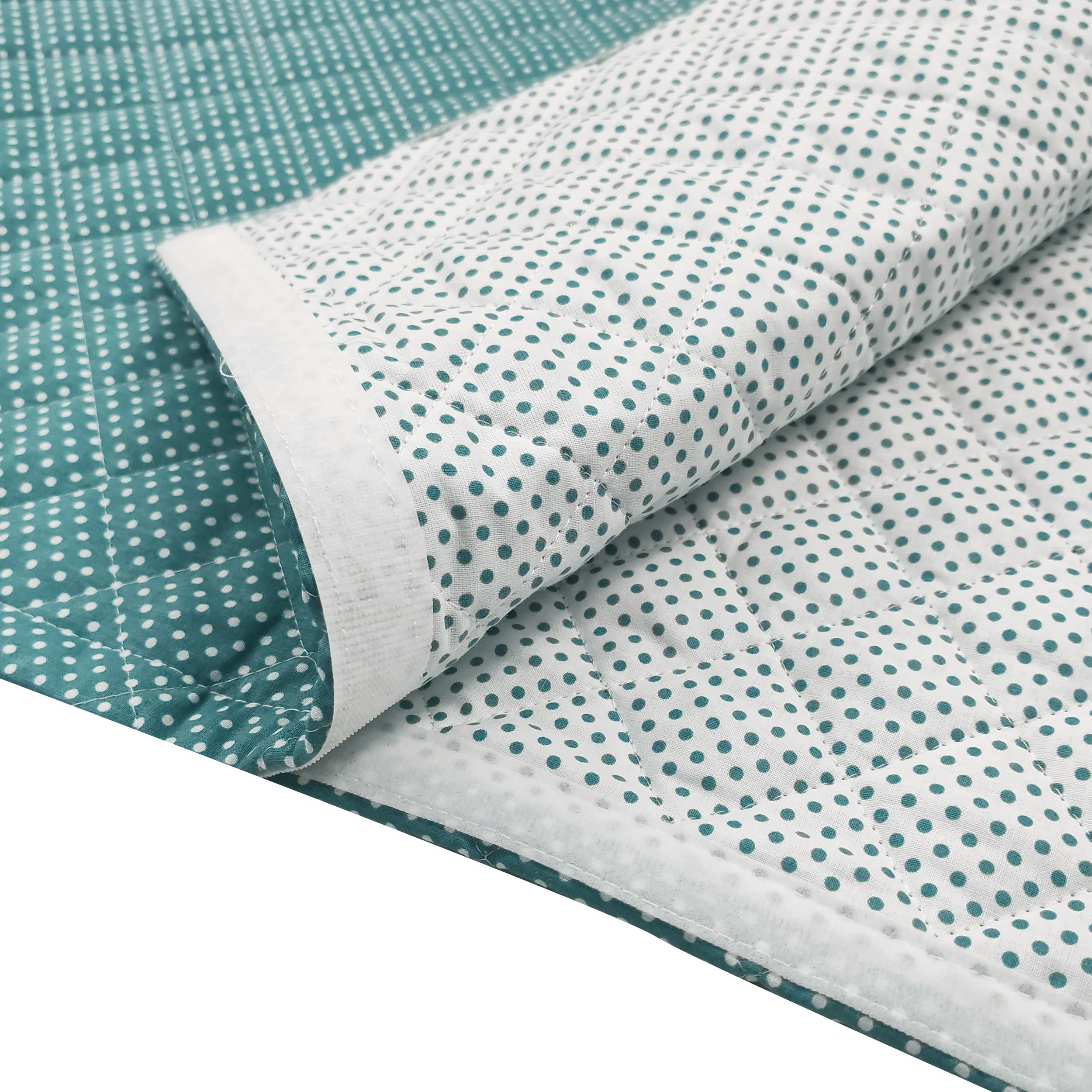 Sac de couchage turquoise à pois