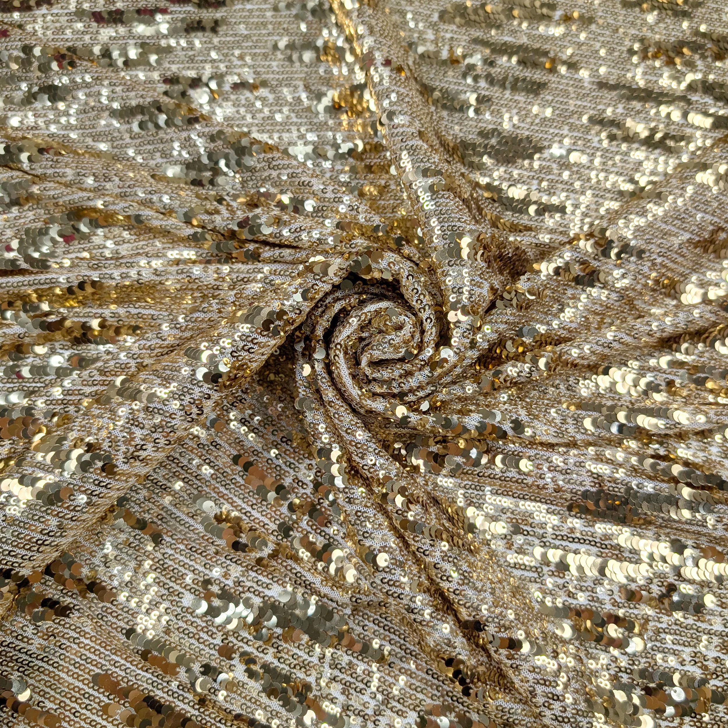 Cascading Sequins on Tulle Fabric Image