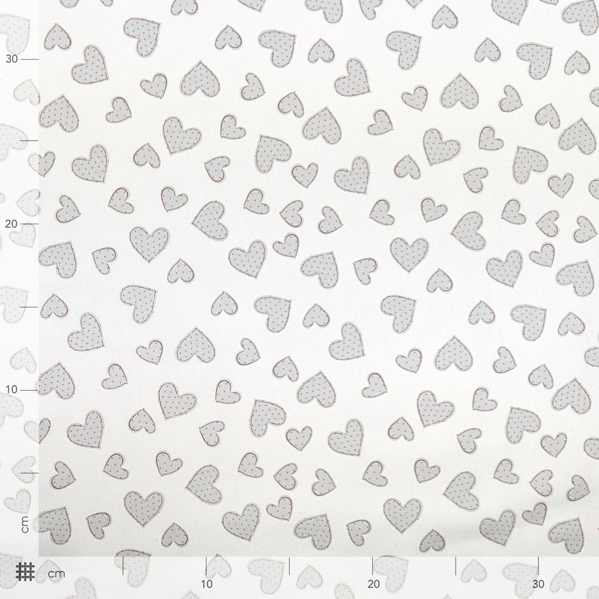 Grey Hearts Cotton Gabardine Image