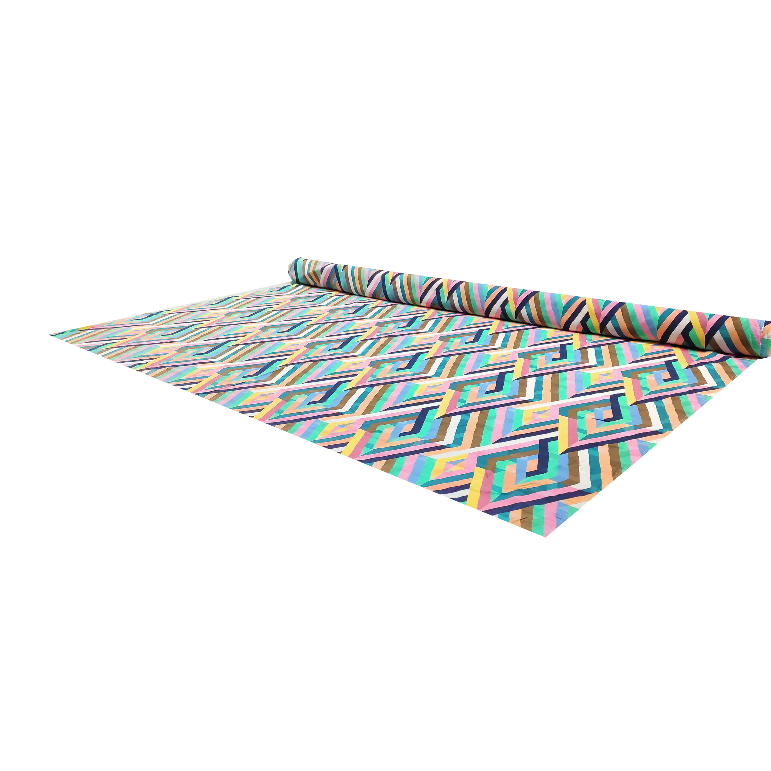 Viscosa con estampado geométrico multicolor