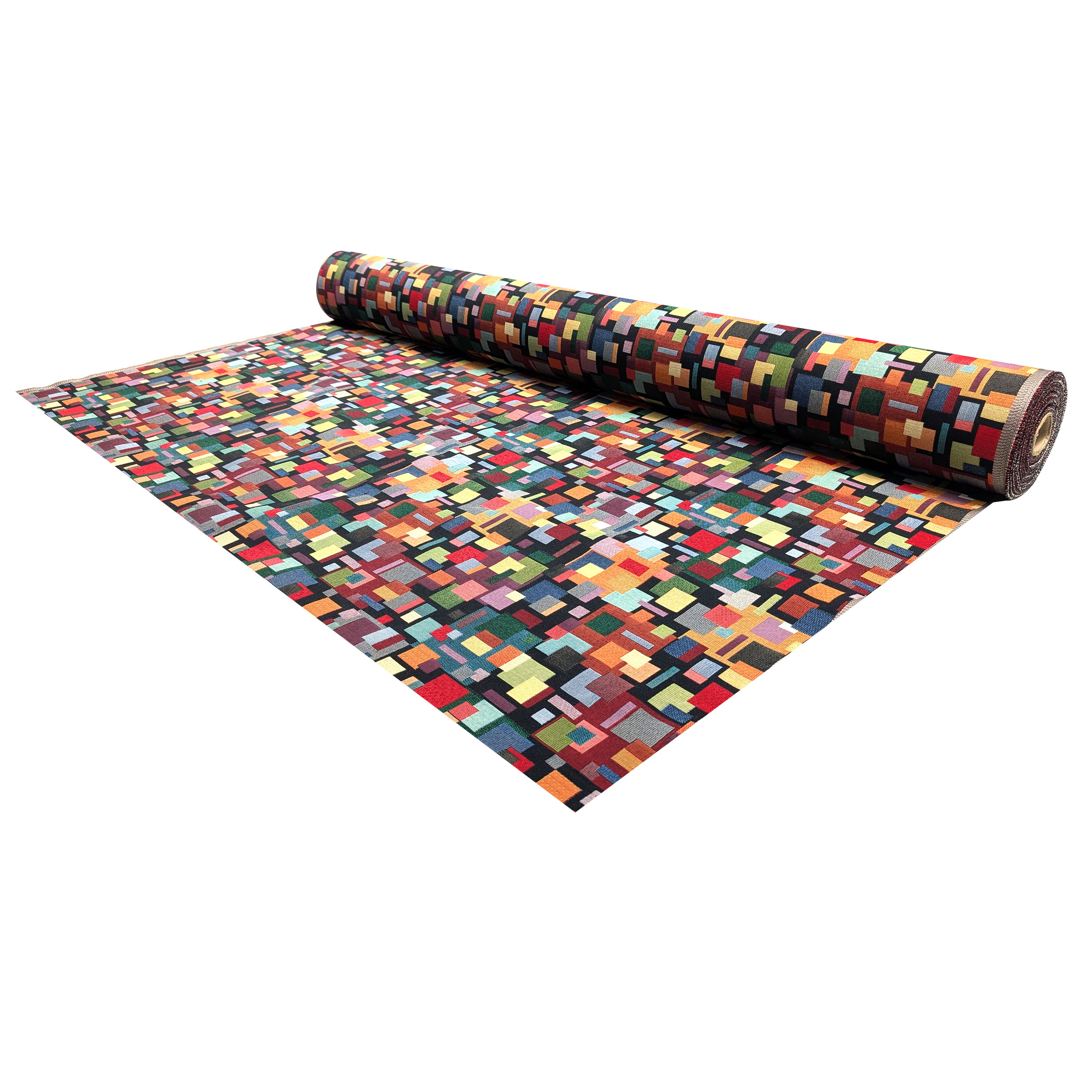 Gobelin fabric with coloured geometric patterns Image