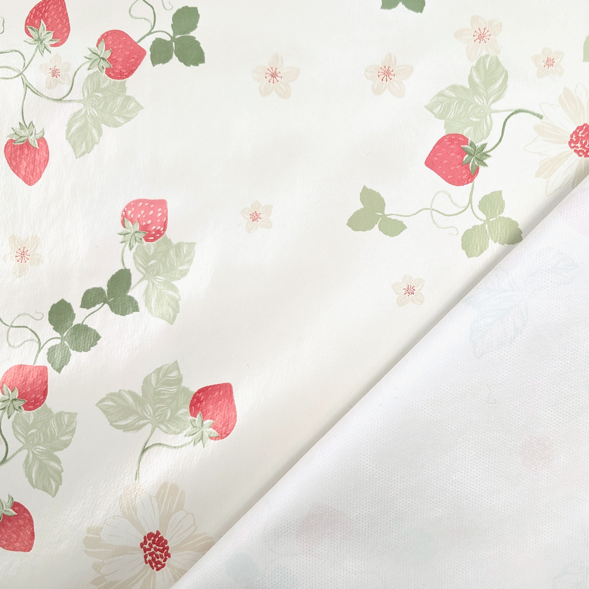 Fabric for Plasticised Tablecloth Strawberries Image