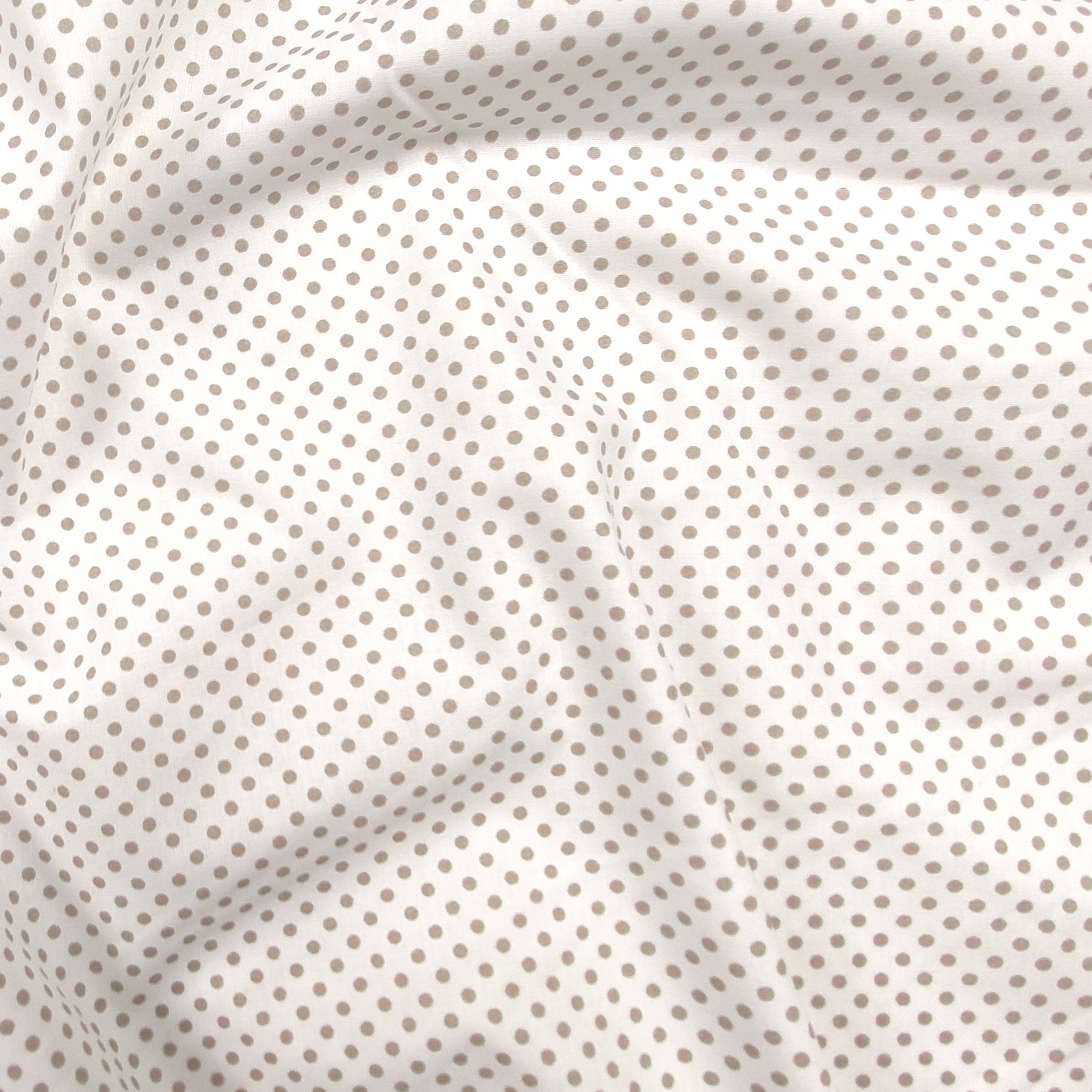 Baumwollstoff Weiß Taube Grau Polka Dot