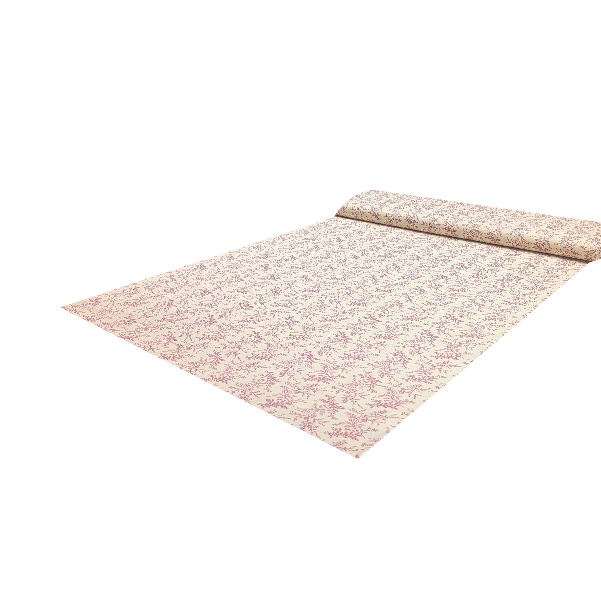 Vintage-print cotton poplin with pink branches and flowers Image