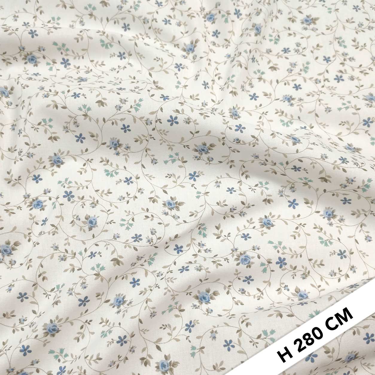 Cotton Sheet Fabric Fiorellini Blue Image