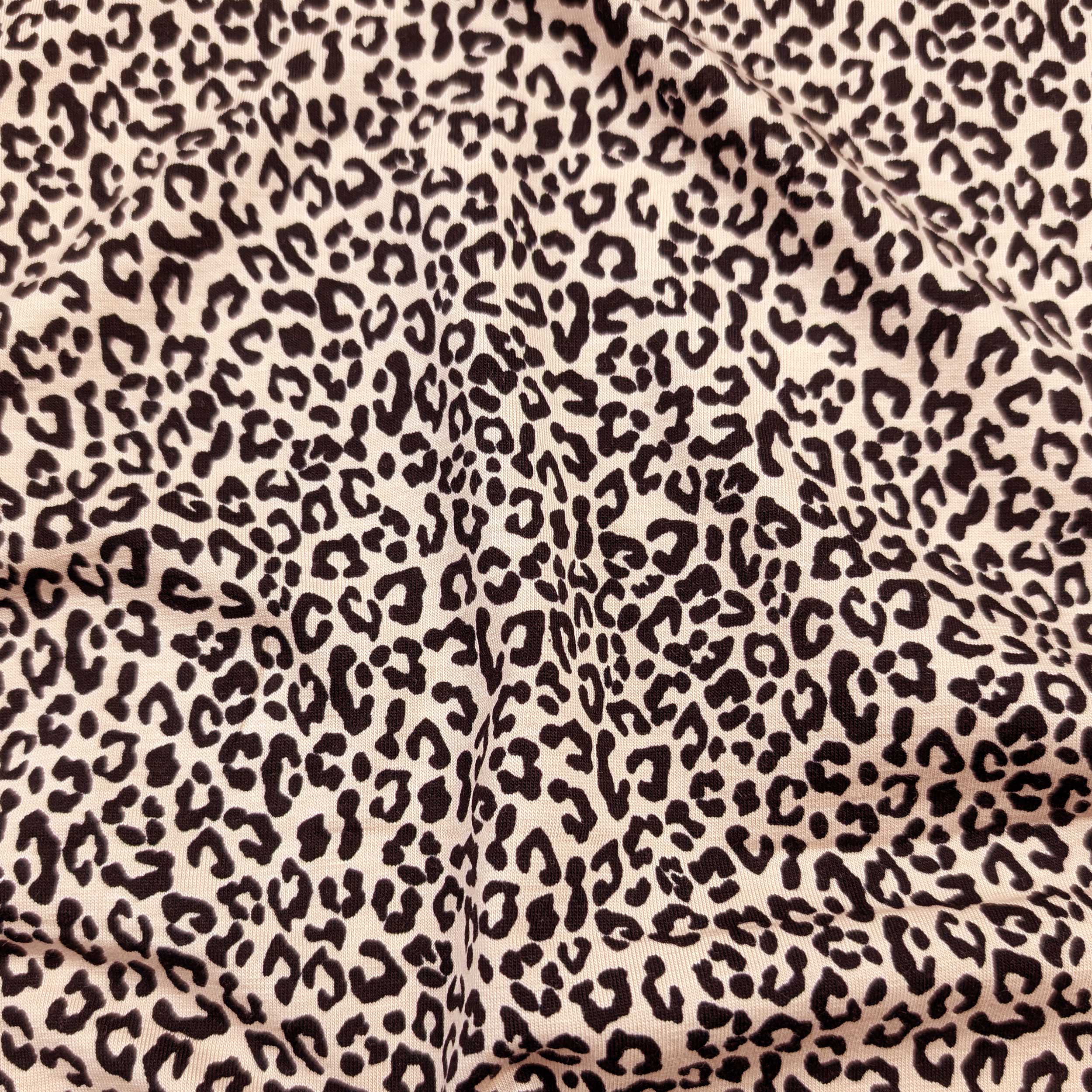 Jersey Cotton Beige Leopard Print Jersey Image