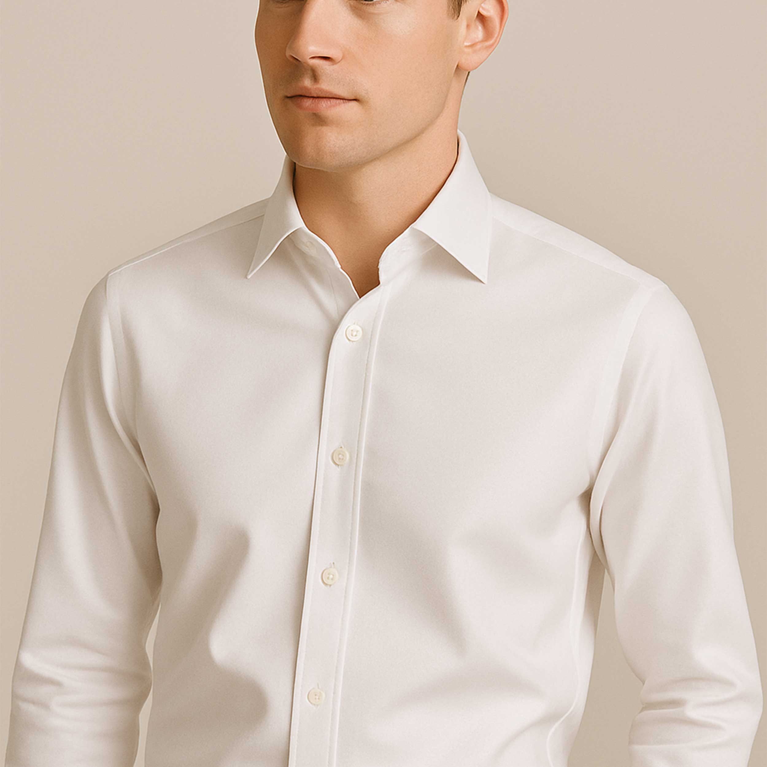 White Oxford Cotton for Brennet Swiss Shirts Image
