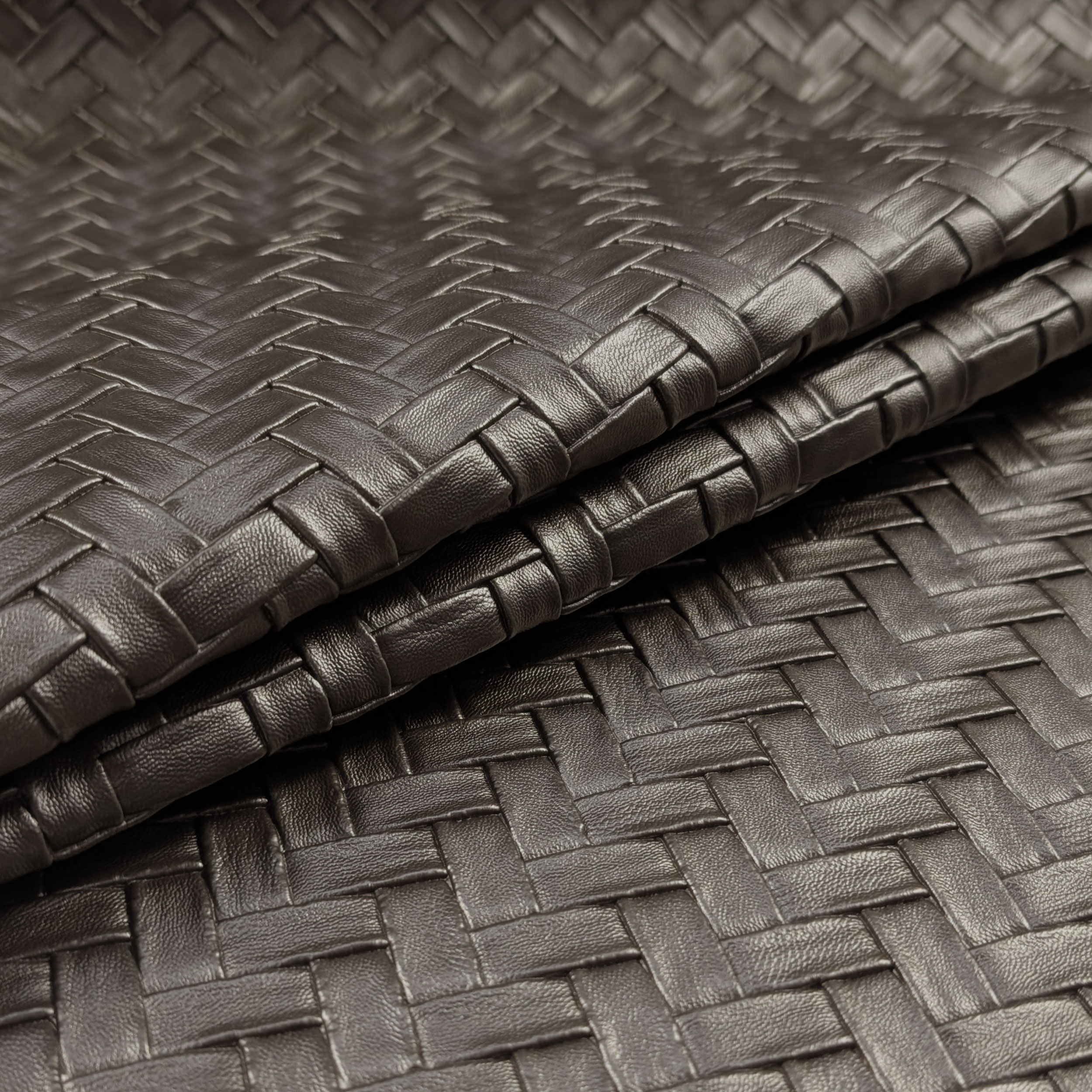 Upholstery Woven Faux Leather - Black Image