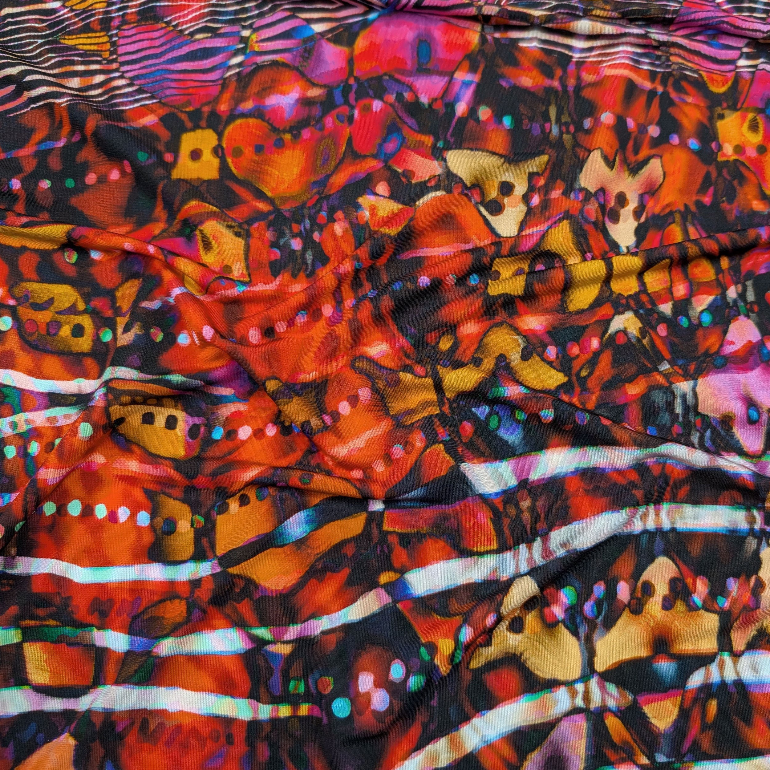 Multicoloured Abstract Fantasy Cotton Jersey Image