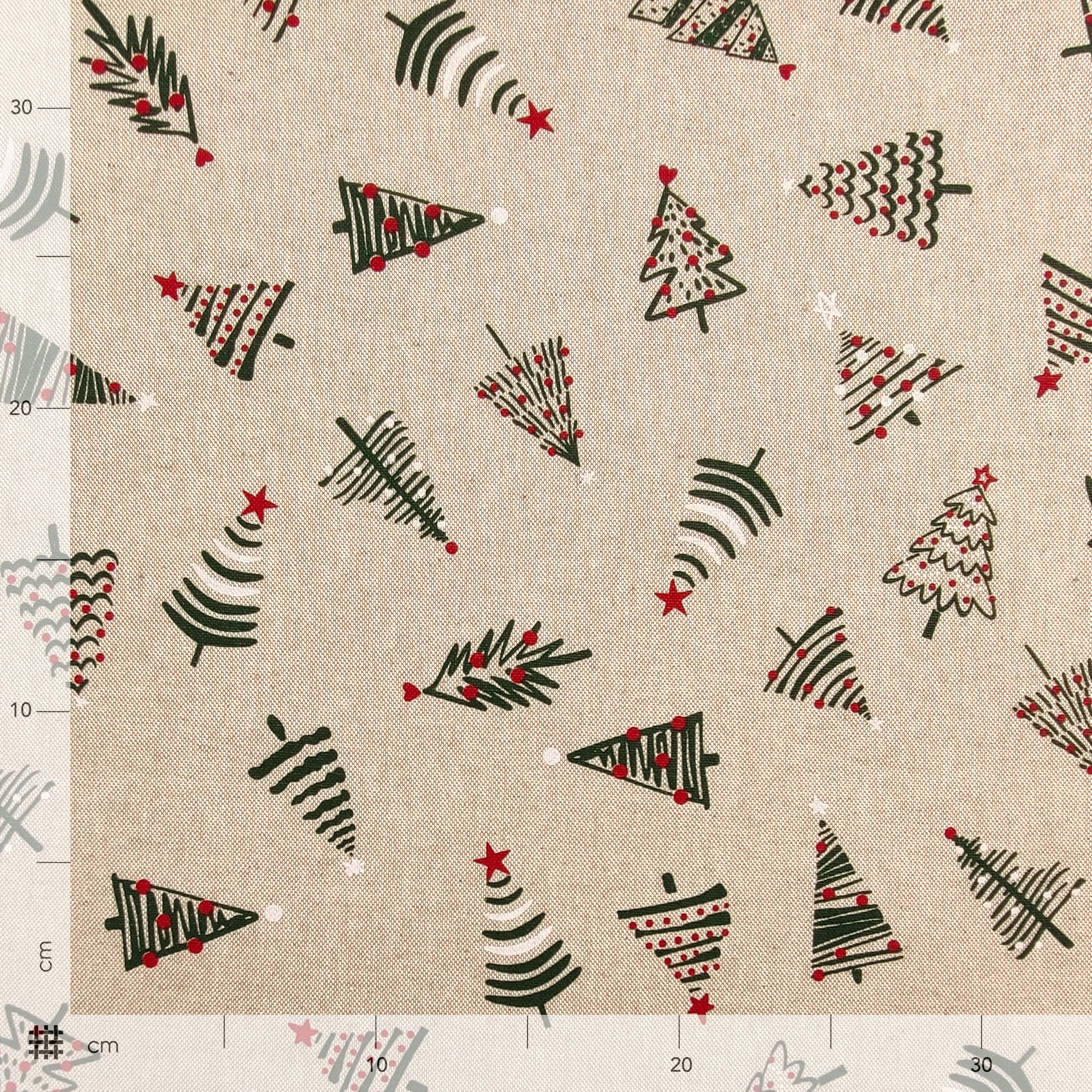 Panama pur coton motif arbre de Noël