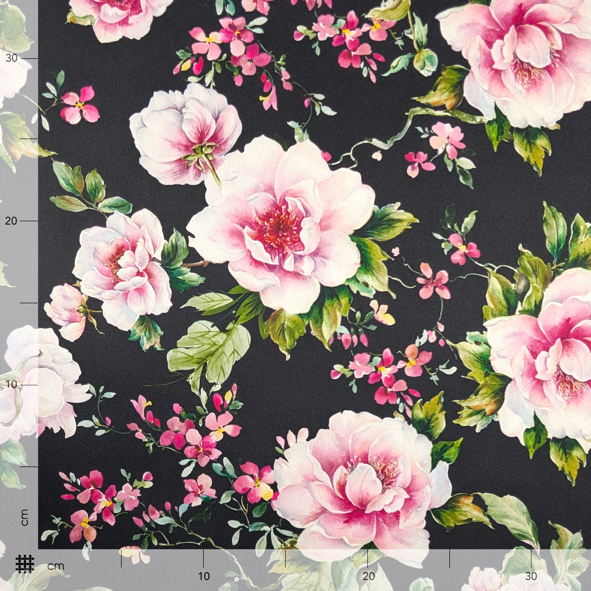 Satin Set High Fashion Pink Flowers Black Background Image