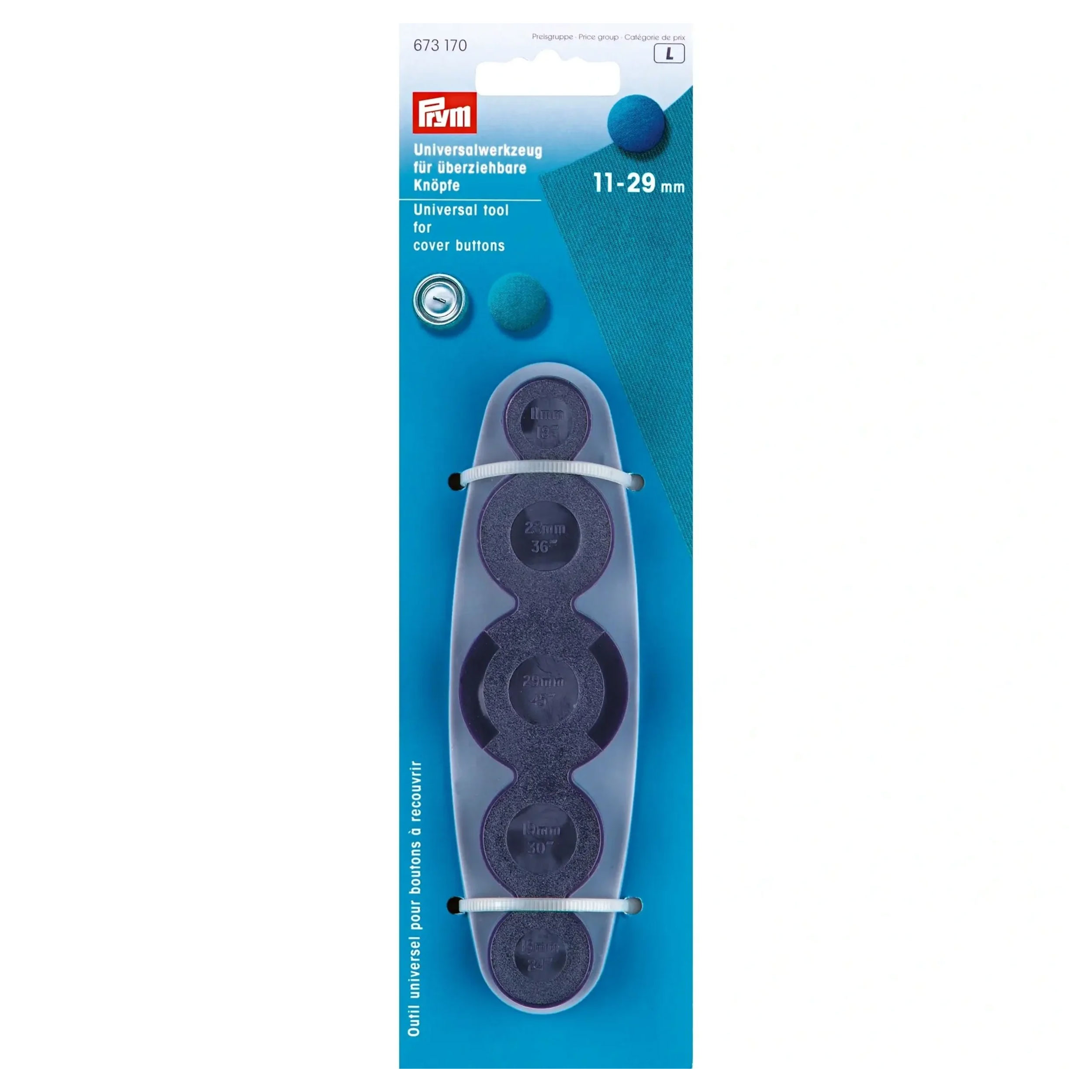 Outil universel Prym pour couvrir les boutons 11-29 mm
