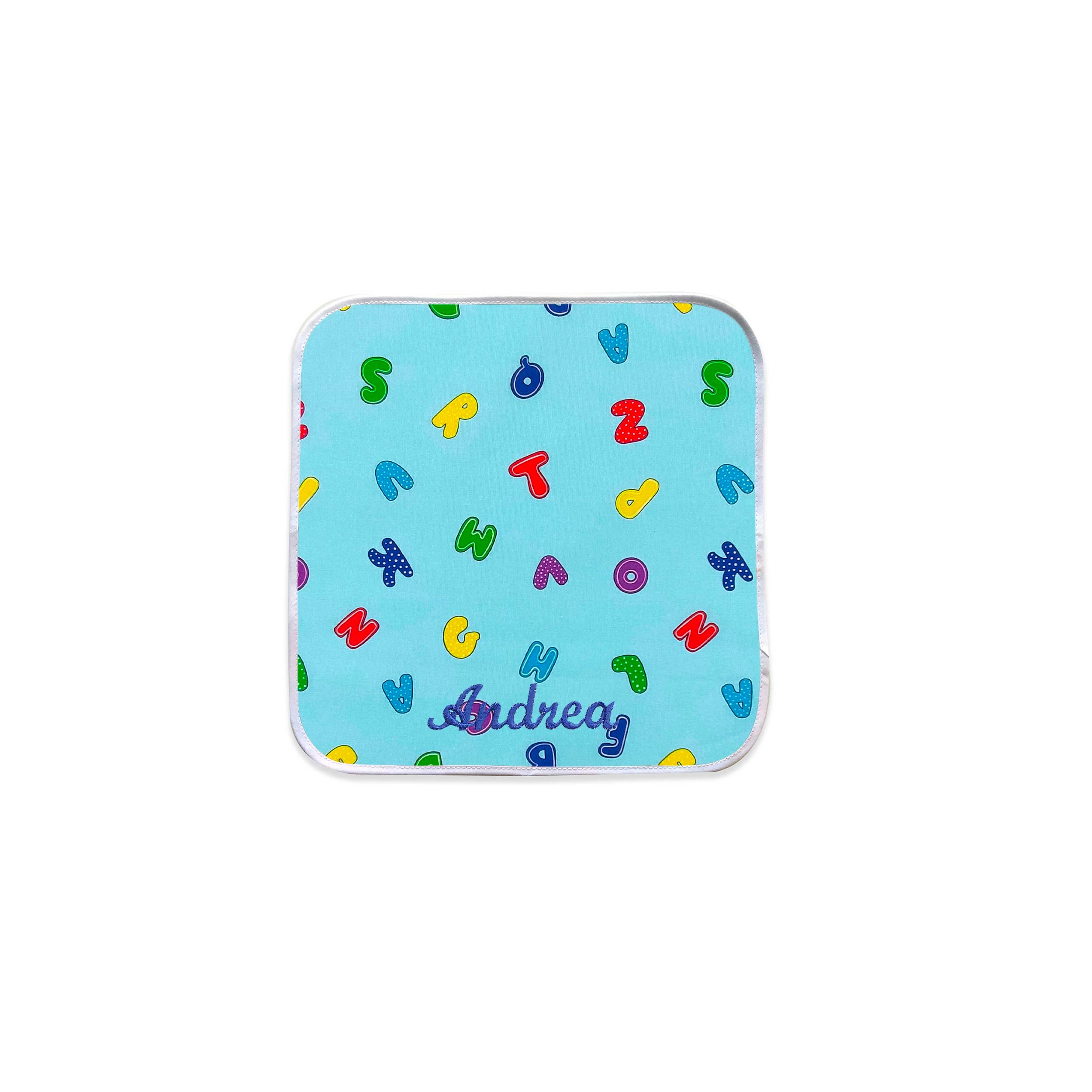 Serviette de table Alphabet Fond bleu clair