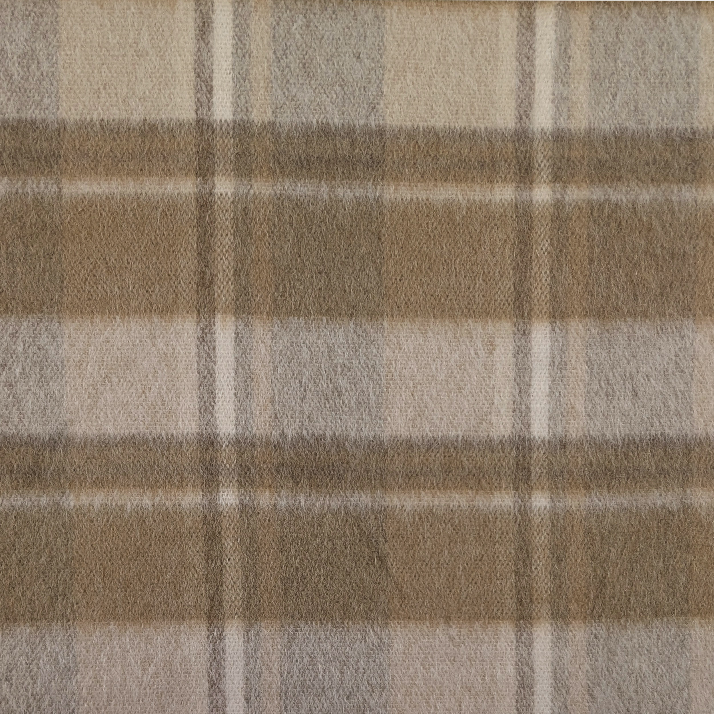 Abrigo de mezcla de lana y tartán beige Image