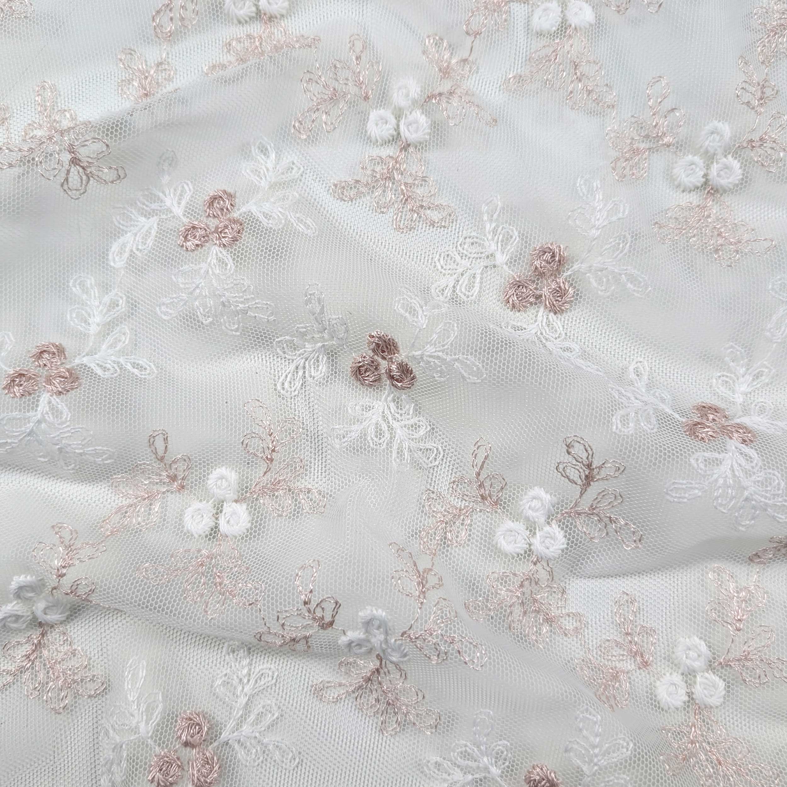 Fabric Curtain Lace Floral Pink Image