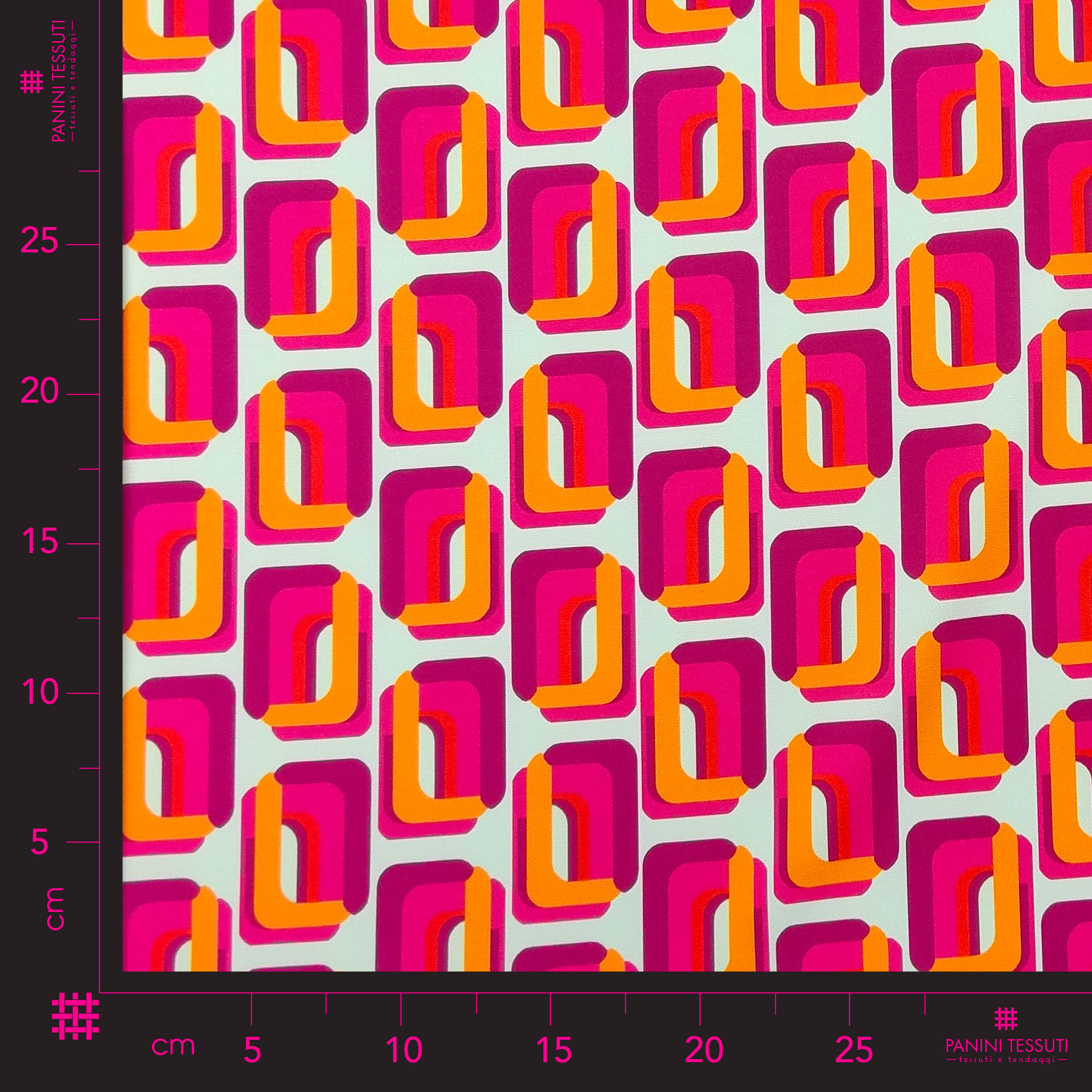 Tela Fantasía Alta Moda Fuxia y Naranja