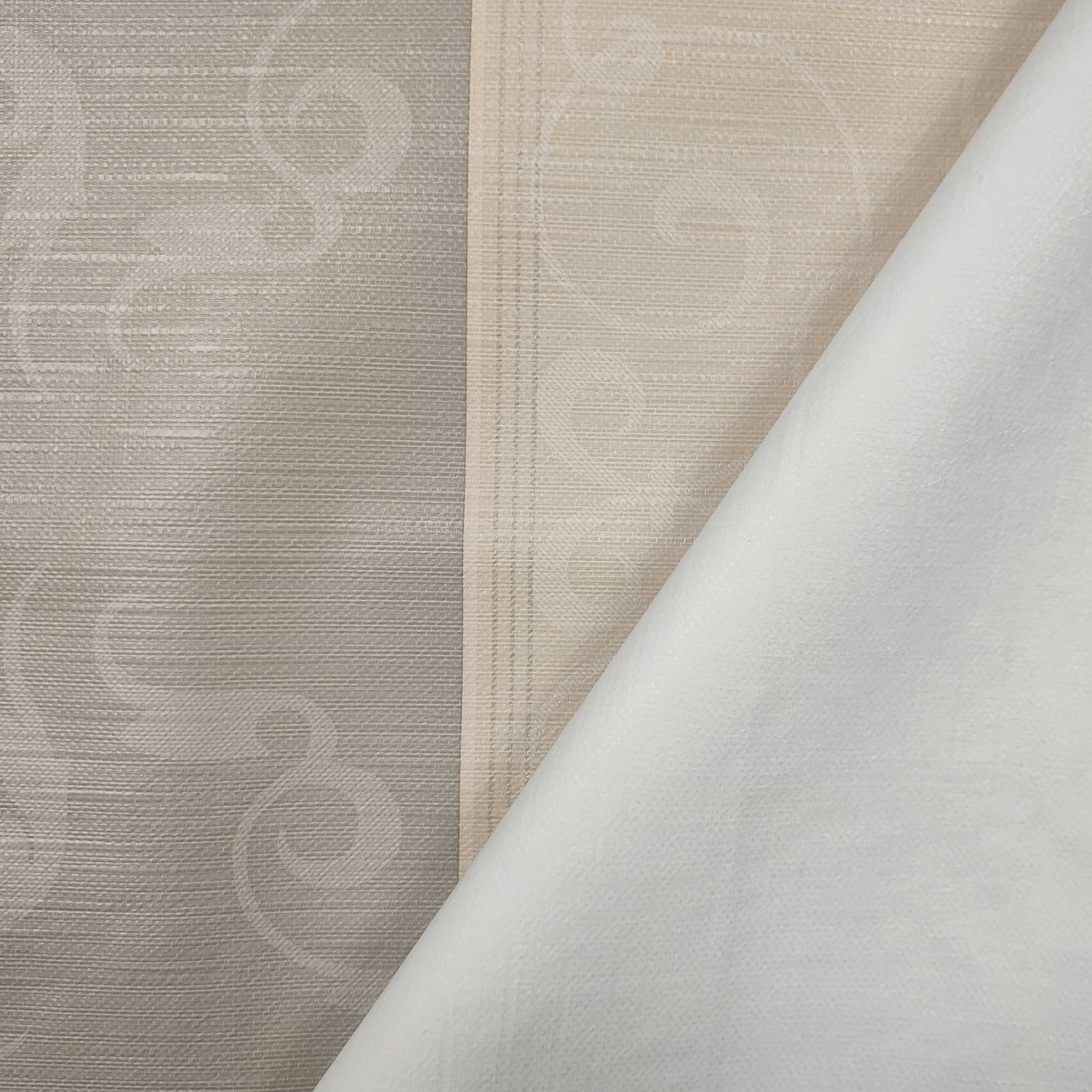 Tissu pour nappe plastifiée gris et beige Image